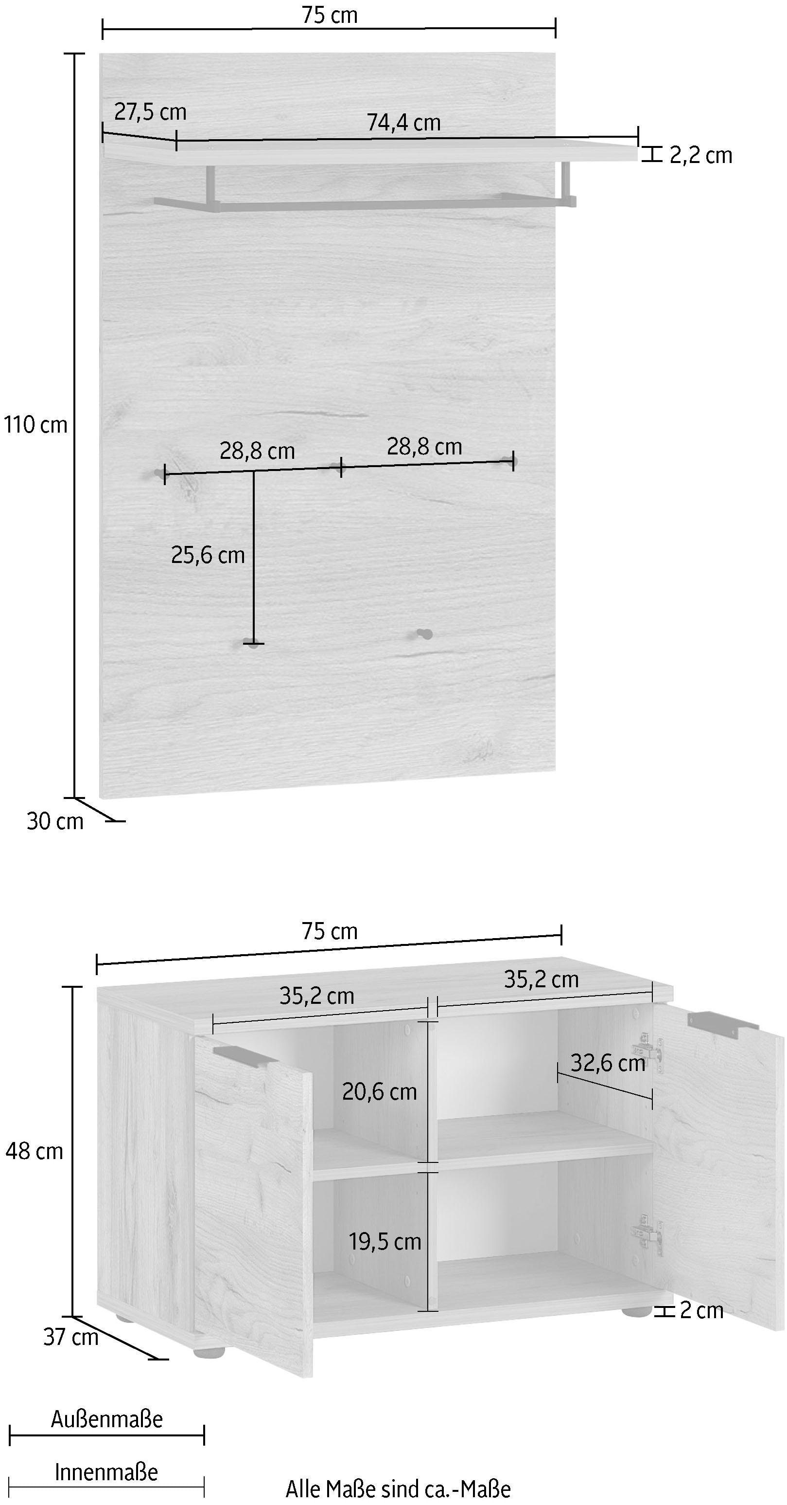 GERMANIA Garderoben-Set »GW-Fremont«, (Set, 3 St.)