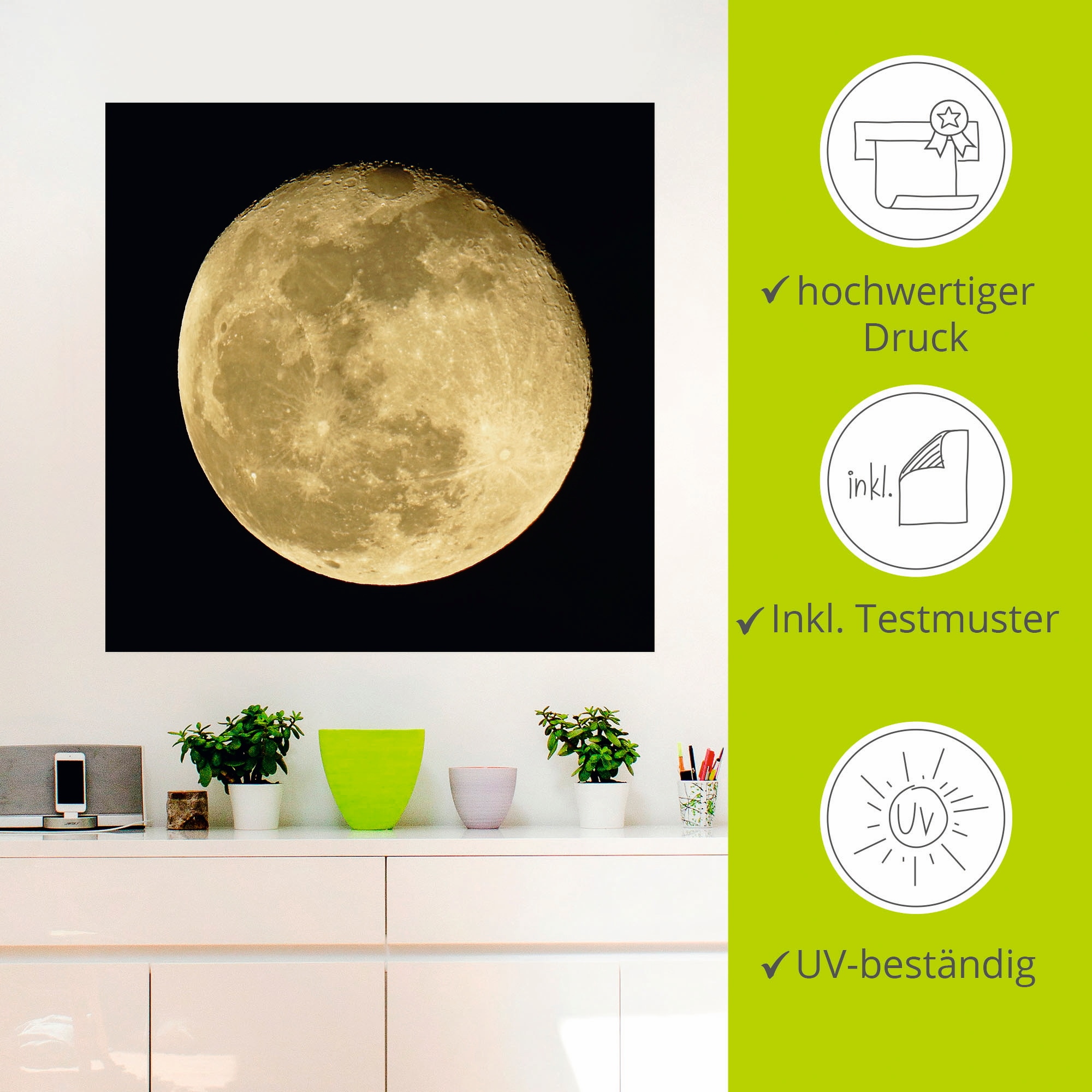 Artland Wandbild »Mond«, Weltraum, (1 St.), als Leinwandbild, Poster, Wandaufkleber in verschied. Größen