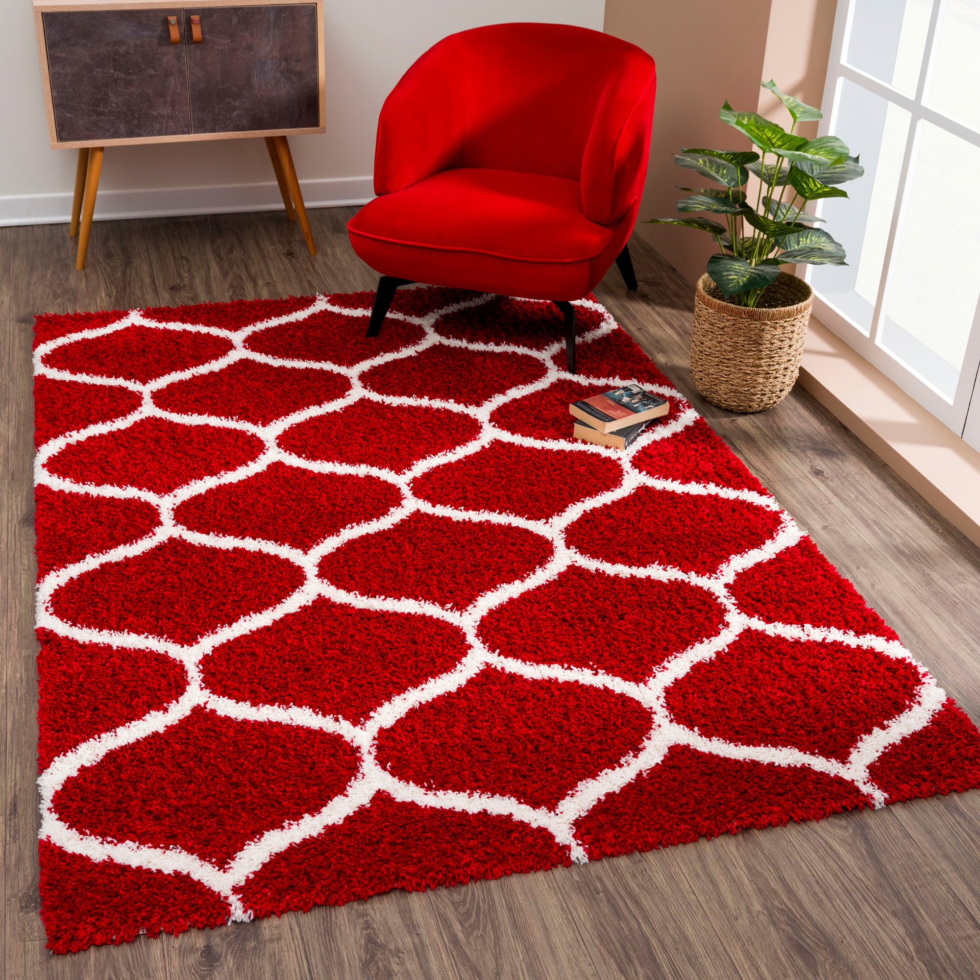 Sanat Hochflor-Teppich "Madrid, auch in Rund erhältlich" rechteckig 30 mm Höhe Wohnzimmer, Langflor, Shaggy Teppich