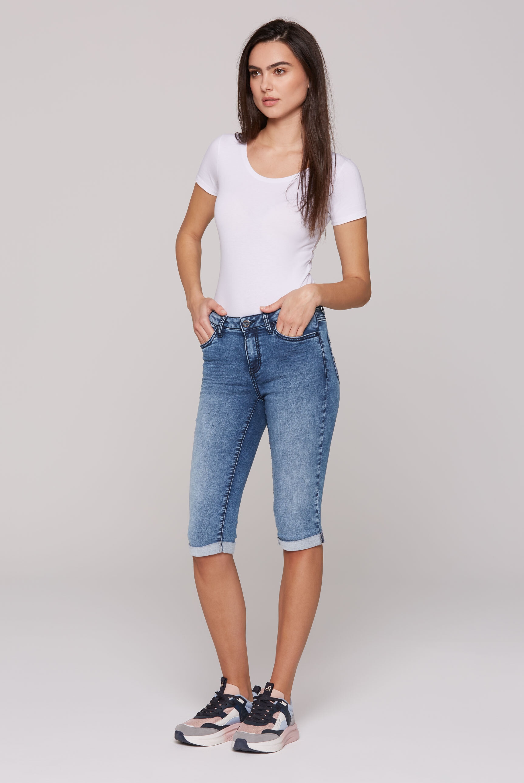 SOCCX Jeansshorts, mit Turn-Up Saum