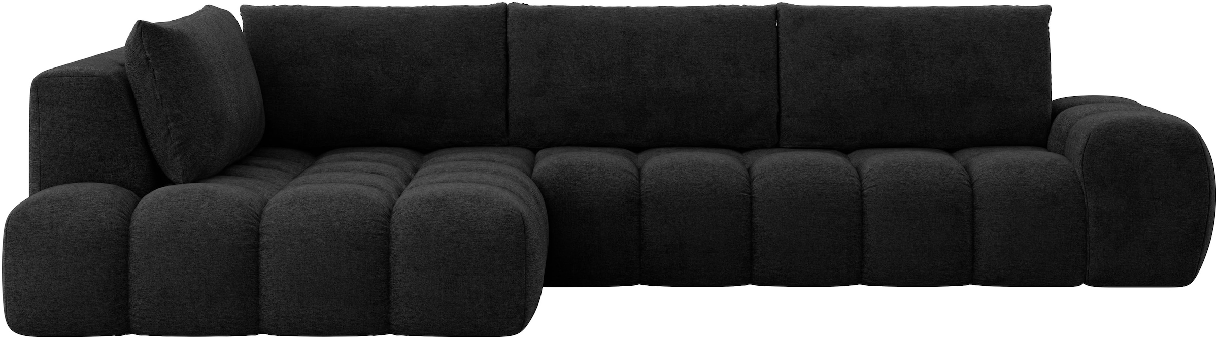 INOSIGN Ecksofa »AZITA Designsofa, elegant und bequem L-Form, Bubble-Optik«, lose Rückenkissen, traumhafte Steppung, Maße B/T/H: 352/210/72 cm