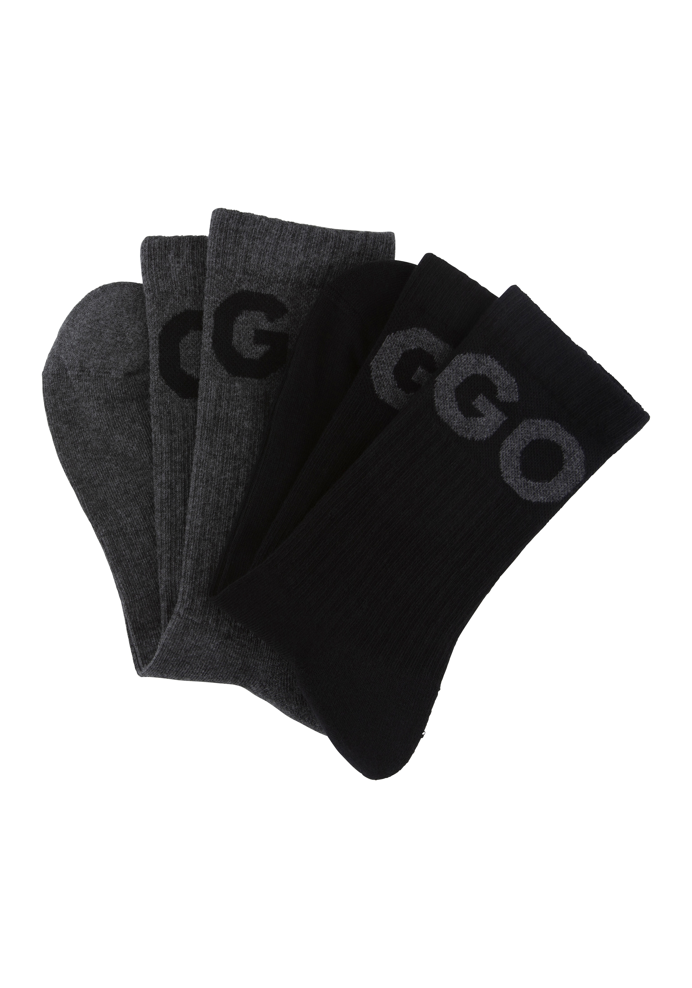 HUGO Underwear Socken "2P QS RIB ICONCOL CC", (Packung, 2 Paar, 2er Pack), mit eingestricktem HUGO Logo