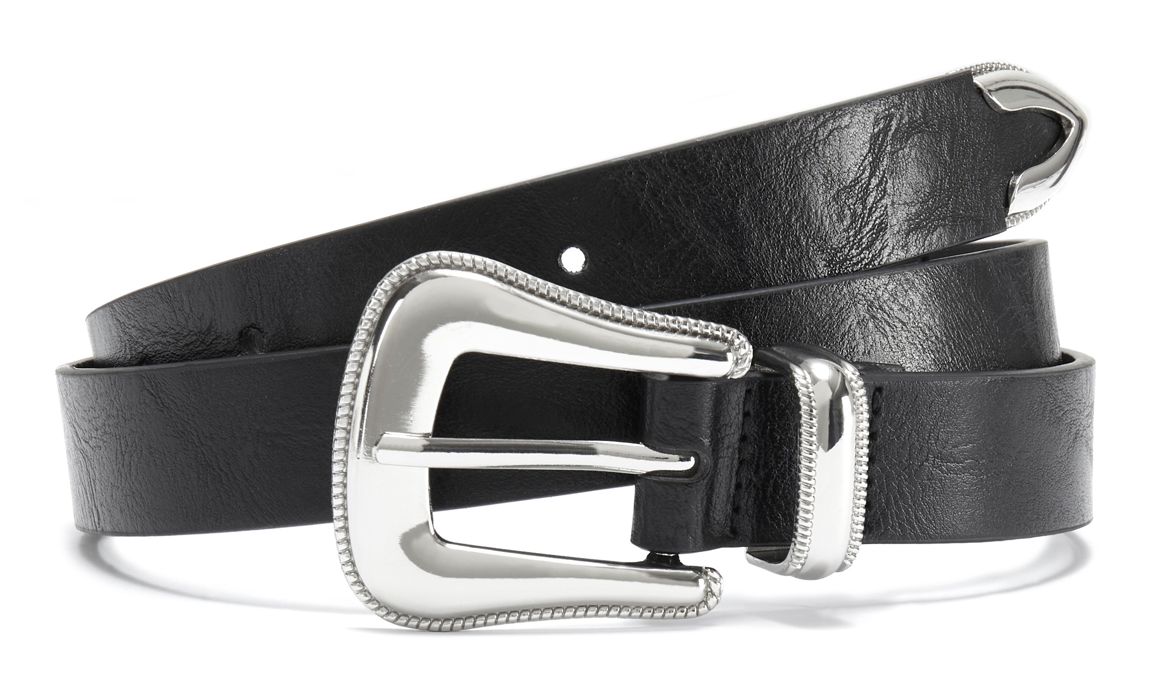 Hüftgürtel LASCANA "Hosengürtel, Cowboygürtel, Anzuggürtel, Westerngürtel, Gürtel", Damen, Gr. 95, schwarz, Lederimitat, Gürtel Hüftgürtel, für Hosen, Jeans & Kleider - im Western Look