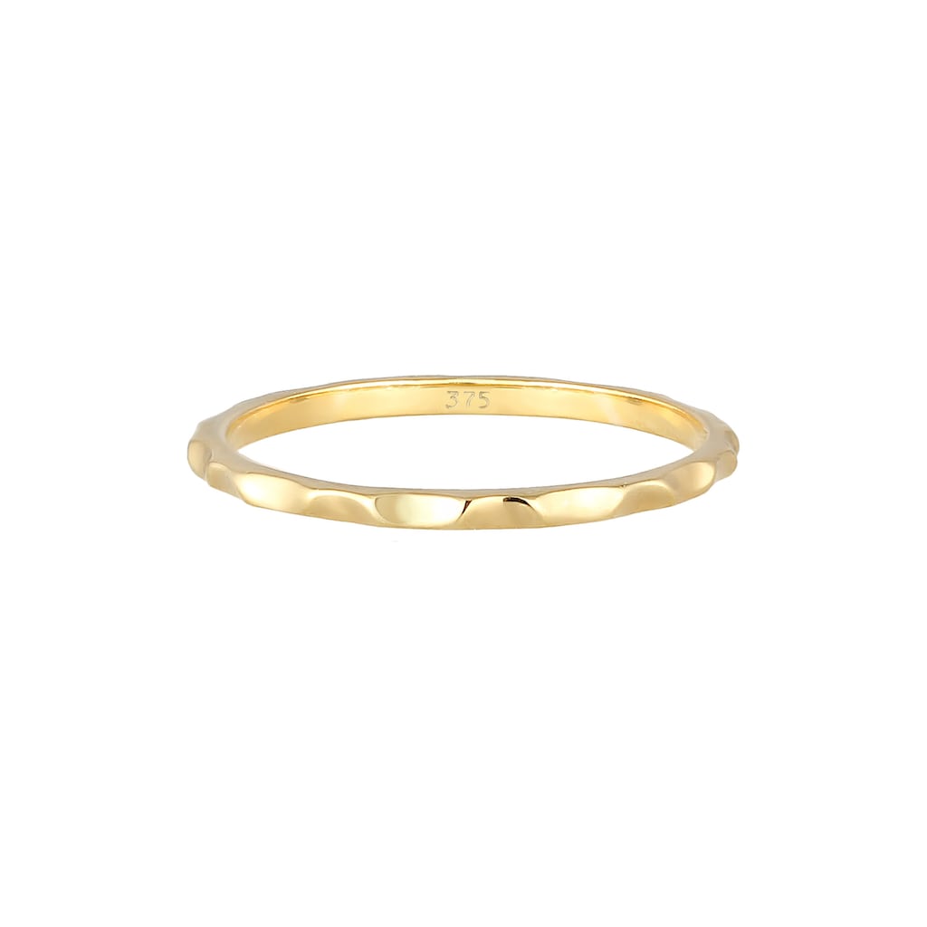 Elli Premium Fingerring »Stacking Facetten Basic 375 Gelbgold«