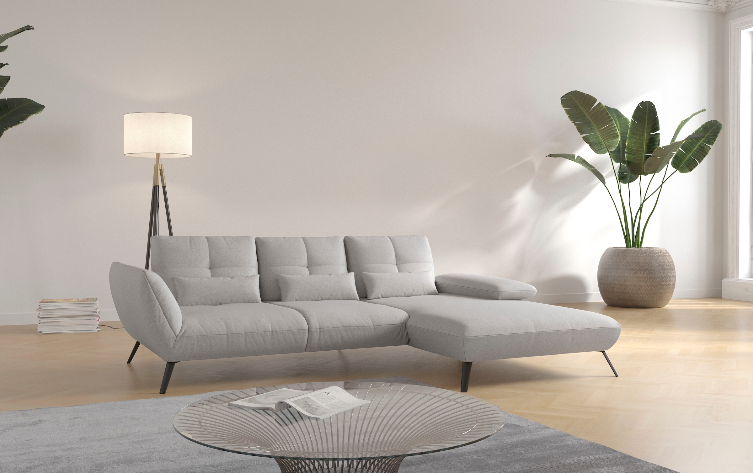 OTTO home Ecksofa "Mikado L-Form" inkl. Sitztiefenverstellung und Armteilverstellung