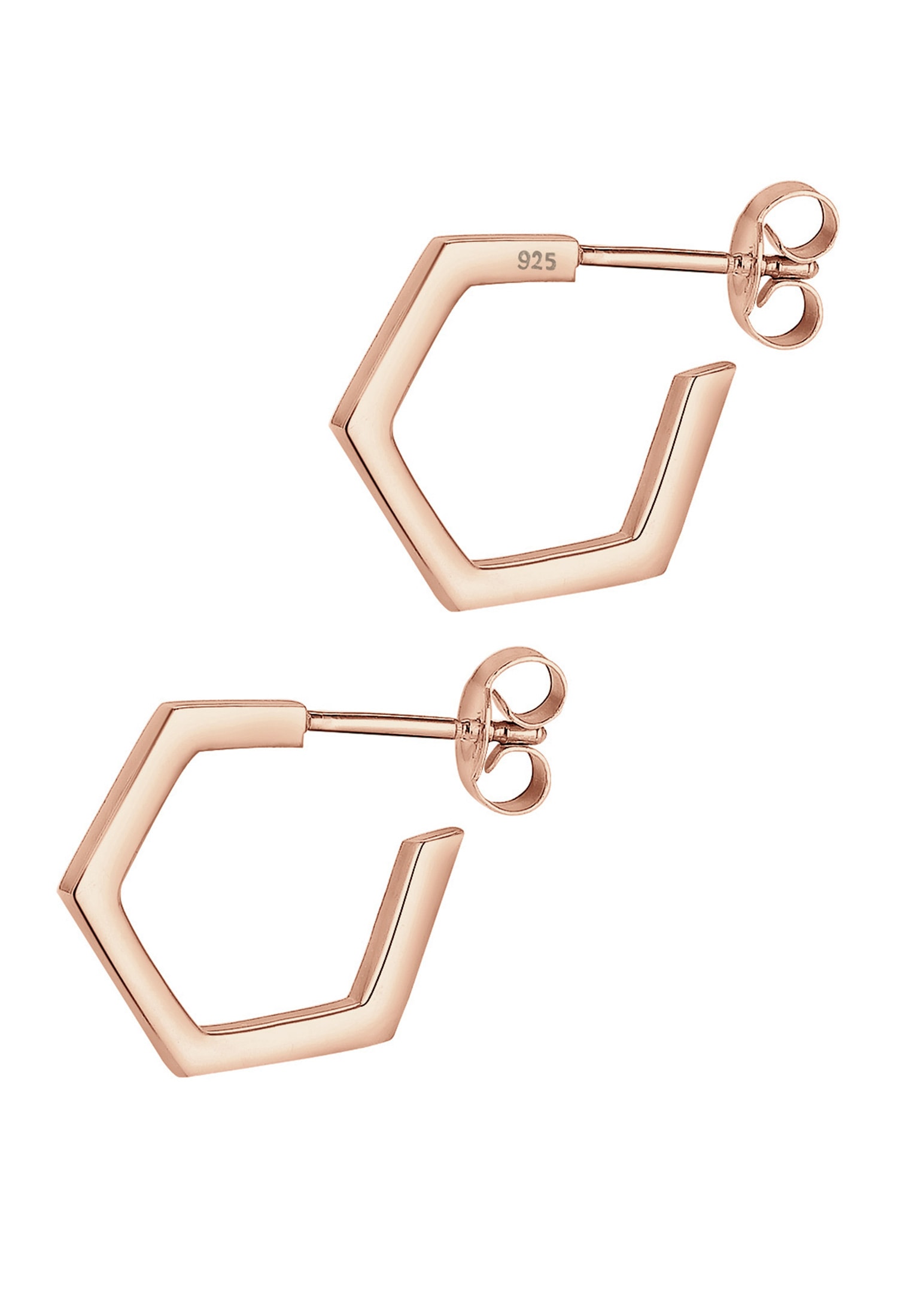 Elli Paar Creolen »Creole Hexagon Geo Minimal 925 Silber«