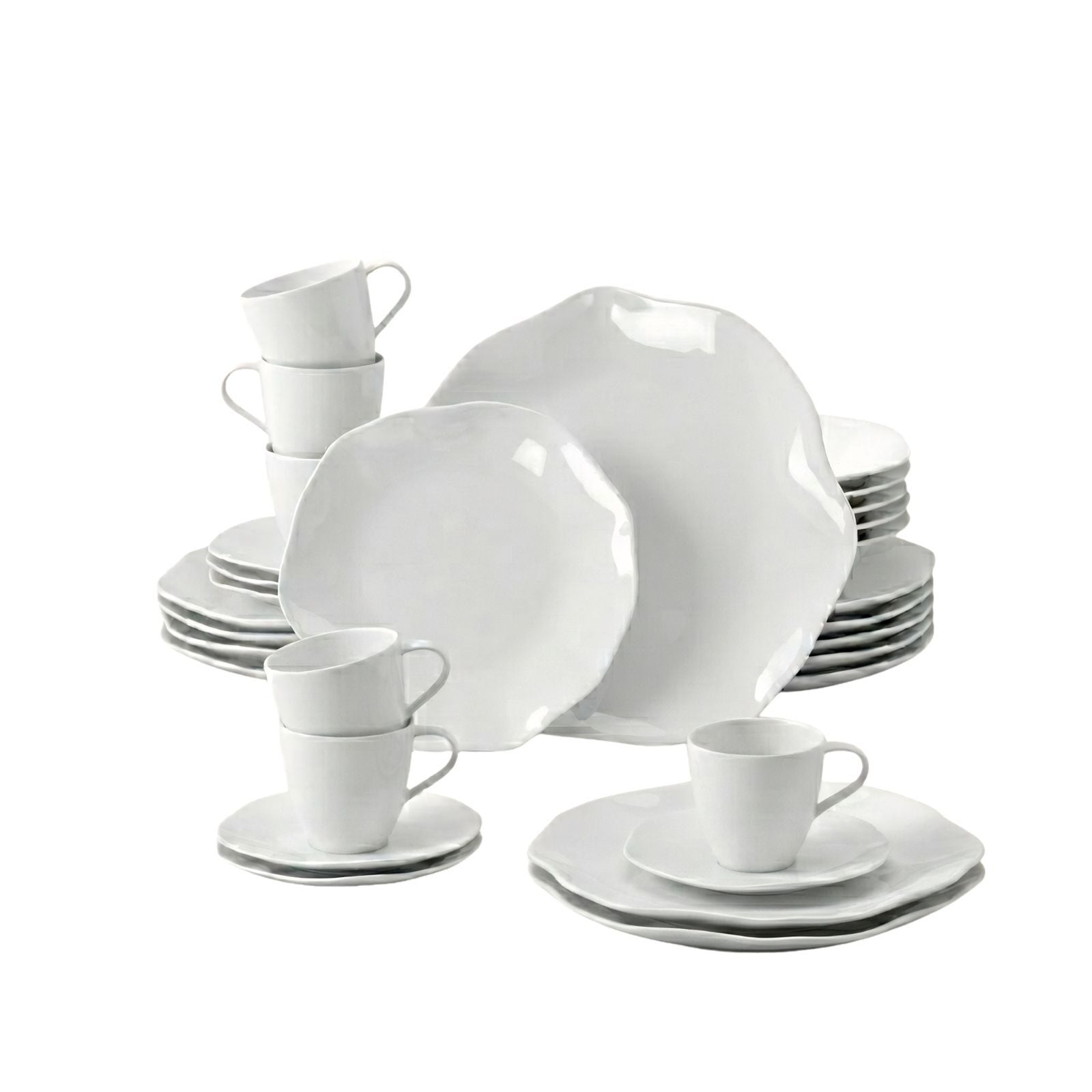 Villeroy & Boch Geschirr-Set "Kombiservice Pura 30er Set weiß" Spülmaschinenfest, Mikrowellensicher