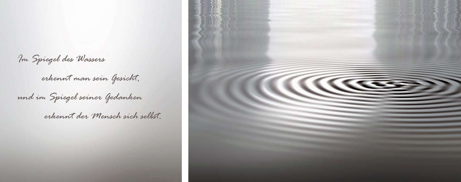 queence Leinwandbild "Wasser" Kunst Liebessprüche Modern Schriftzug Schriftzüge See Spa Spa Bilder Sprüche Sprüche & Texte Stein Set, Premium-Leinwandstoff, Handarbeit aus Deutschland, Zitat, 2er Set