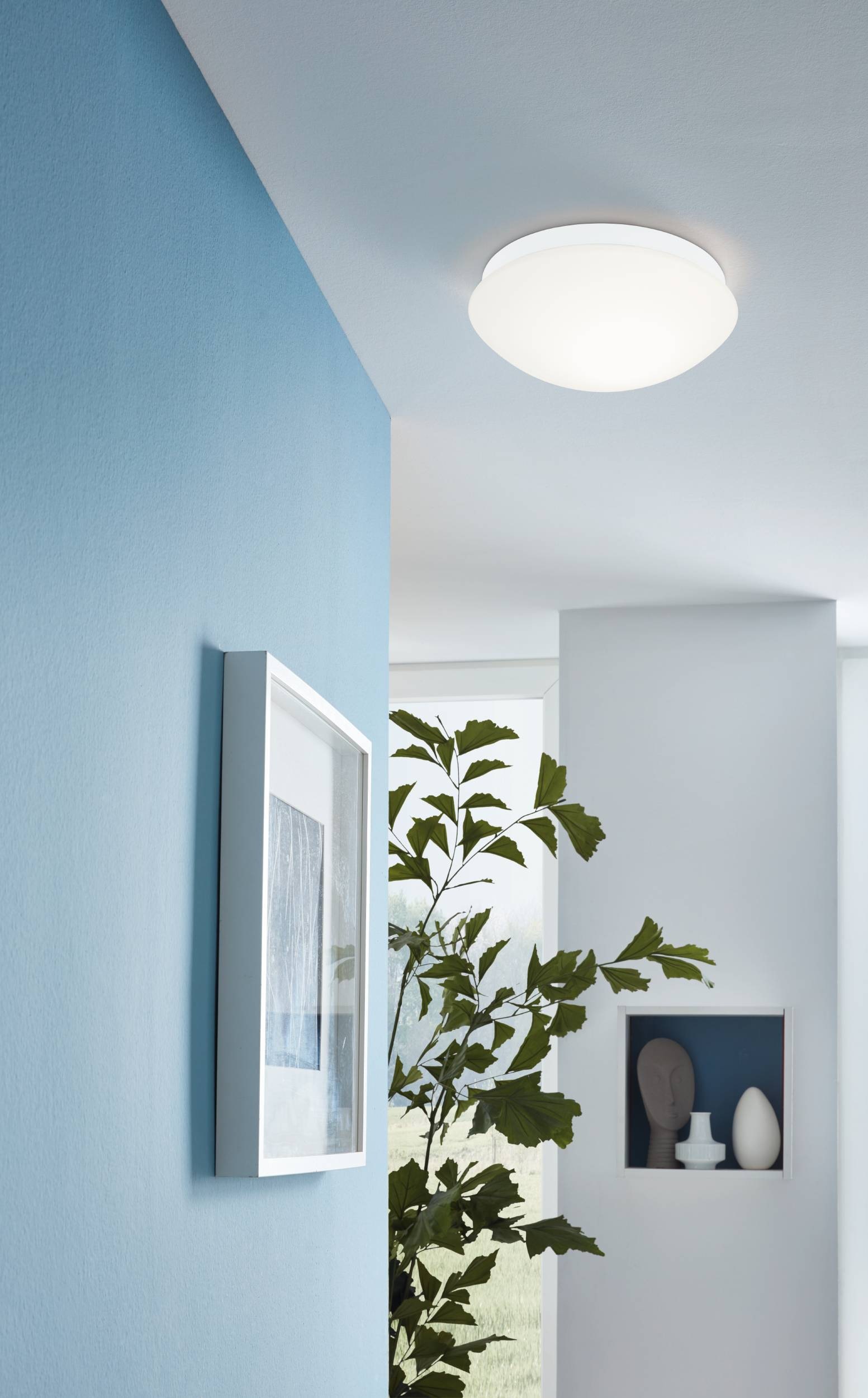 EGLO Deckenleuchte »Bari-M Deckenlampe, Badezimmer Lampe, Flurlampe Decke, E27, IP44« E27 1 Stk. Deckenleuchte, Glas, Kunststoff, BadezimmerLampe, Flurlampe, E27, IP44