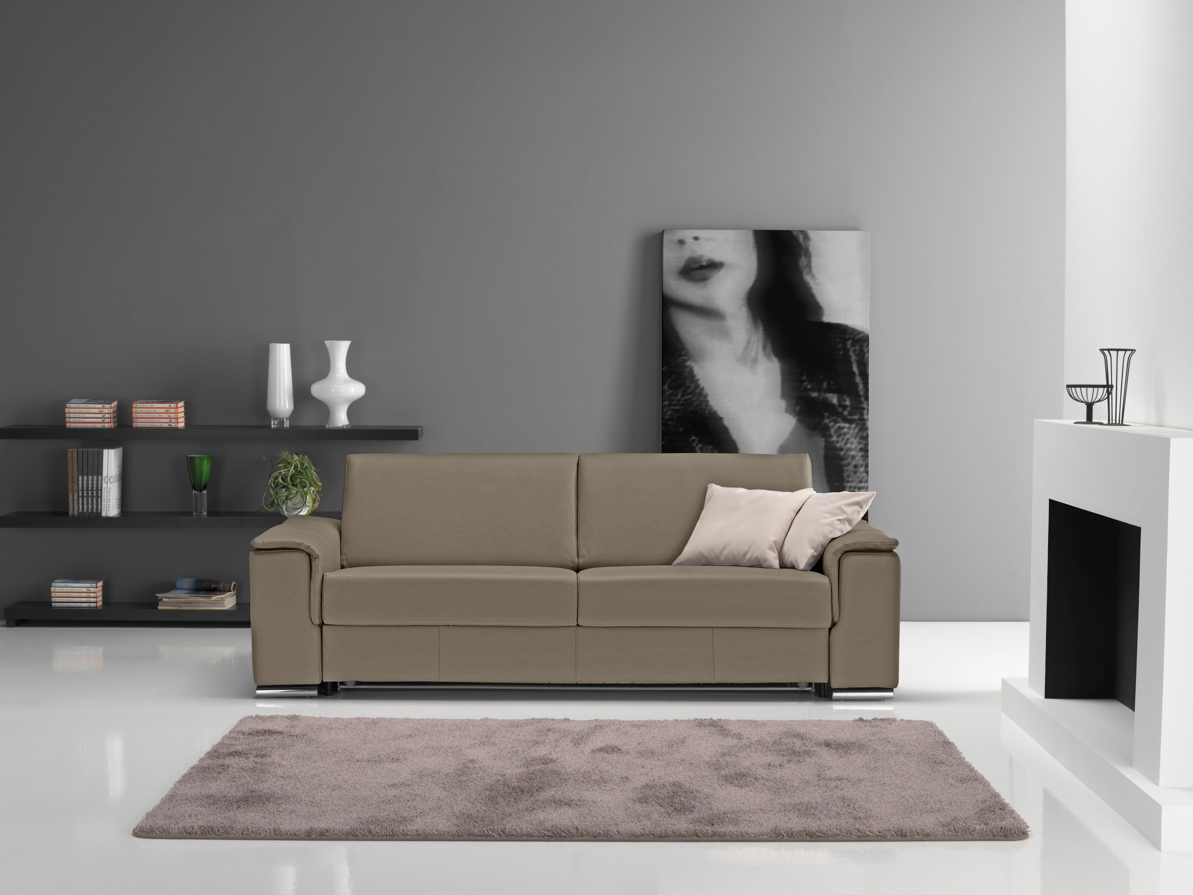 Egoitaliano 2,5-Sitzer »Cecilia, modern und elegant mit erstklassigem Sitzkomfort«, mit verchromten Metallfüßen