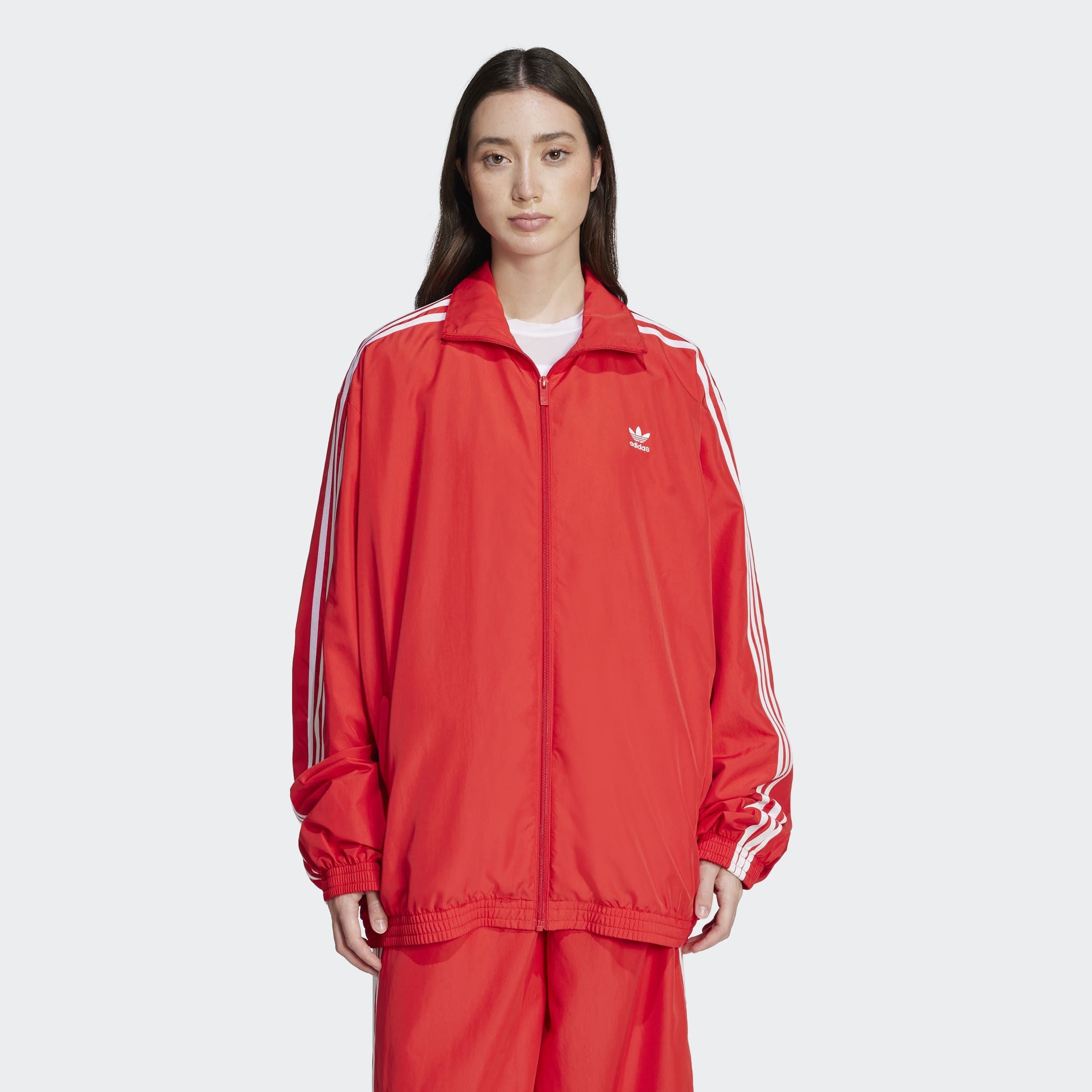 Trainingsjacke ADIDAS ORIGINALS "ADILENIUM SEASON 3 OVERSIZED ORIGINALS", Damen, Gr. XXL, rot (better scarlet), Obermaterial: 100% Polyester, normal, Jacken Trainingsjacke