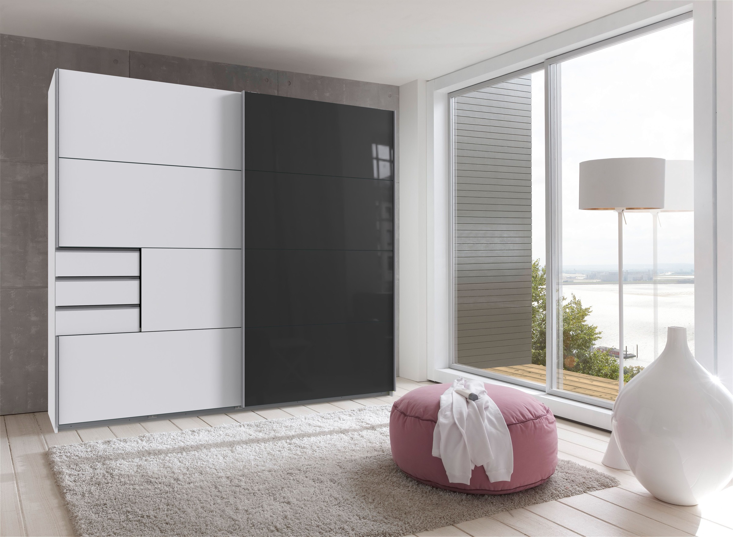 Wimex Schwebetürenschrank "Saigon", mit Glaselementen, 2 Türen, 225cm breit günstig online kaufen