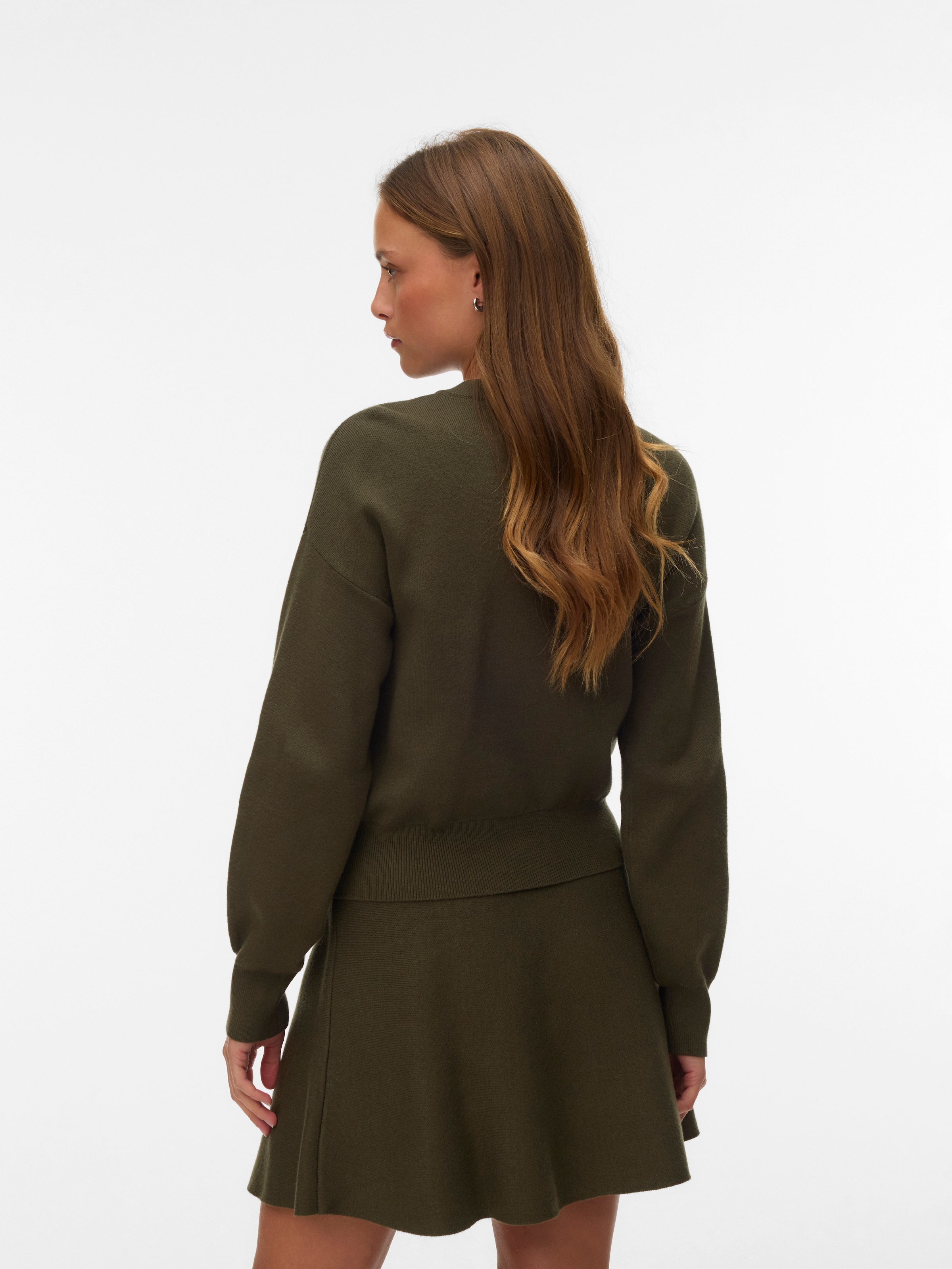 Vero Moda Strickjacke »VMNOELLA LS O-NECK CARDIGAN BOO« Materialmix