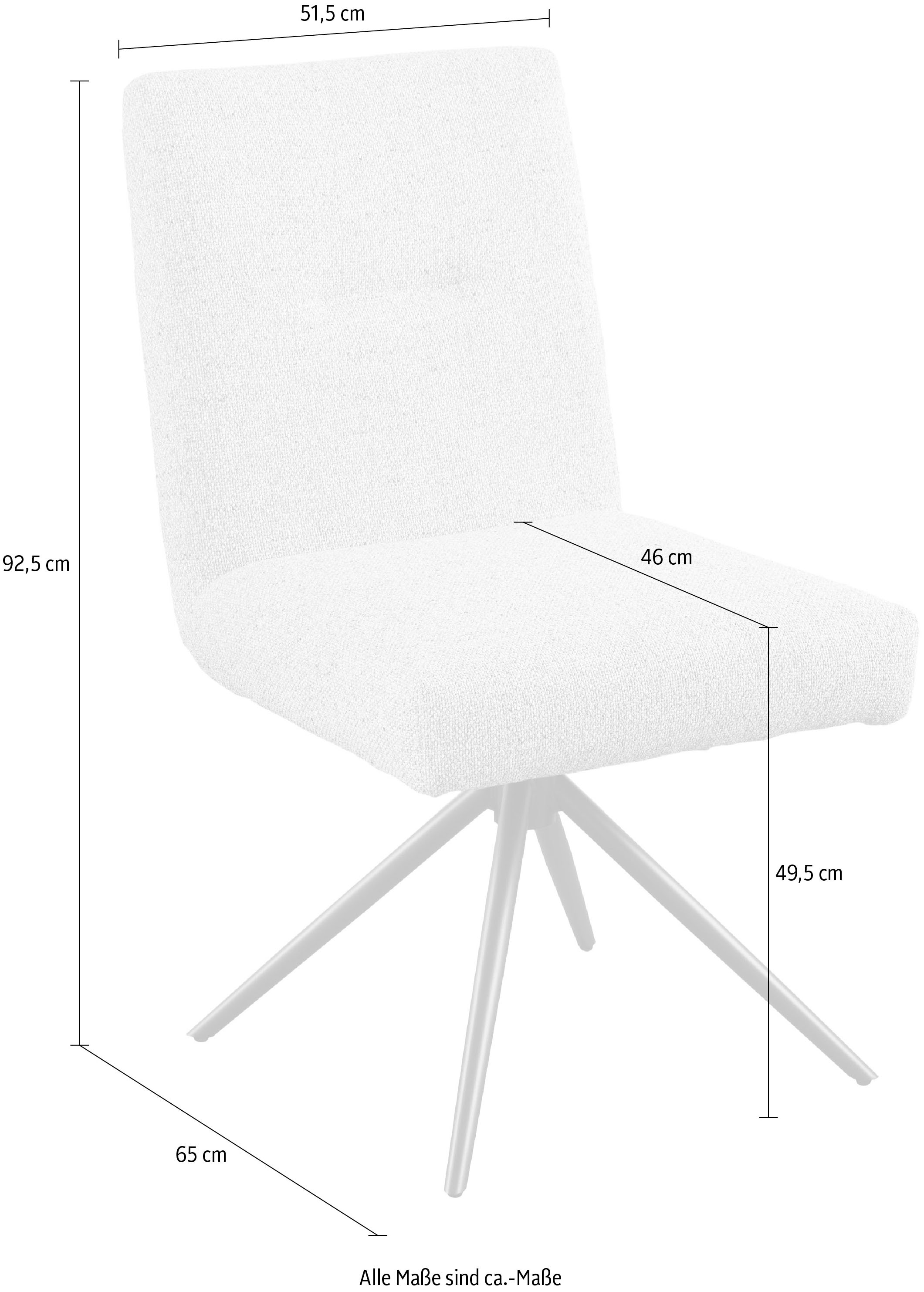 set one by Musterring Esszimmerstuhl »Tracy«, Webstoff, 2er-Set, Stativgestell schwarz, Sitz aus Webstoff, B52 x T65 cm