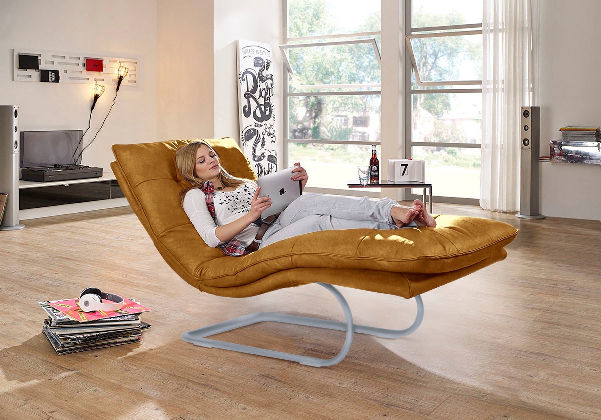 W.SCHILLIG Relaxliege »daily dreams«, in Waffelkissen-Optik, wahlweise mit Motor, silber matt, in 2 Breiten