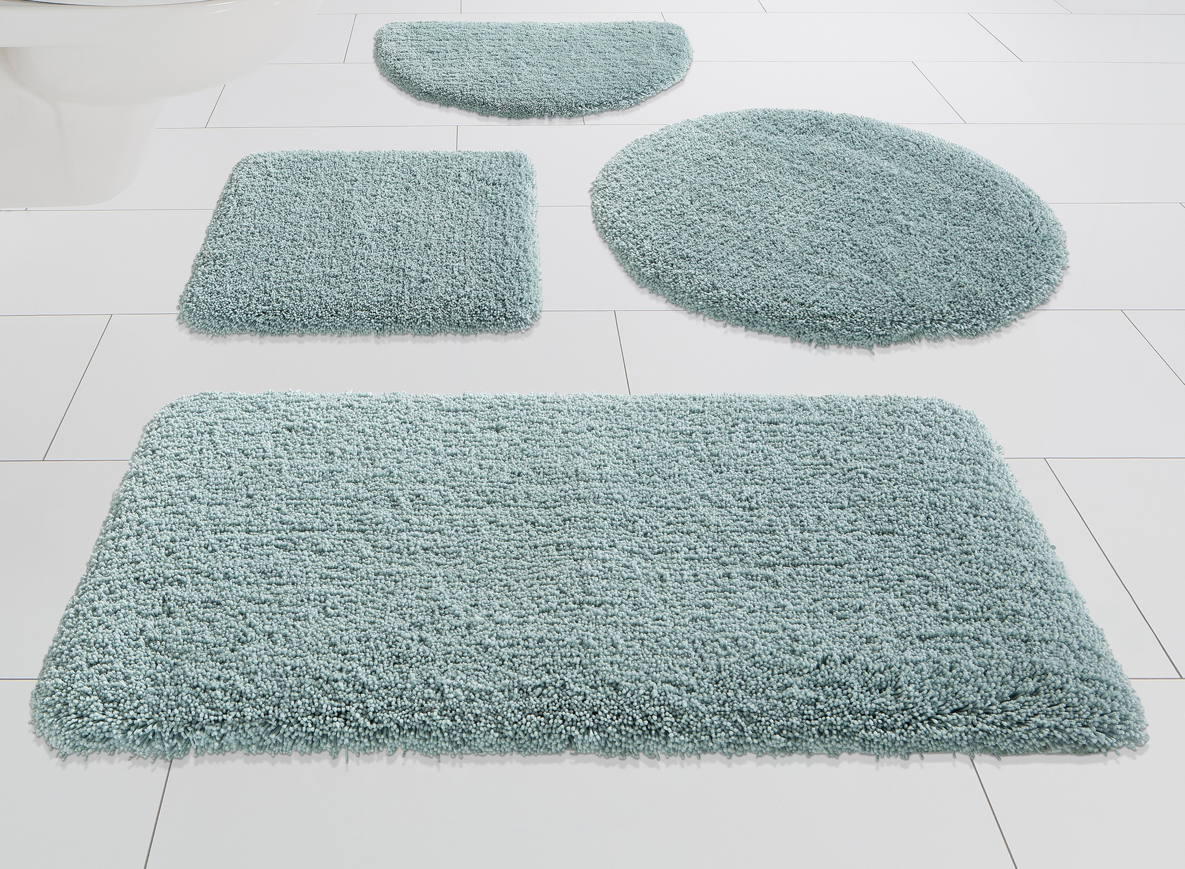Kleine Wolke "Mellow" Höhe 40 mm rutschhemmend beschichtet fußbodenheizungsgeeignet schnell trocknend Badteppich, Uni-Farben, weich, rechteckig &