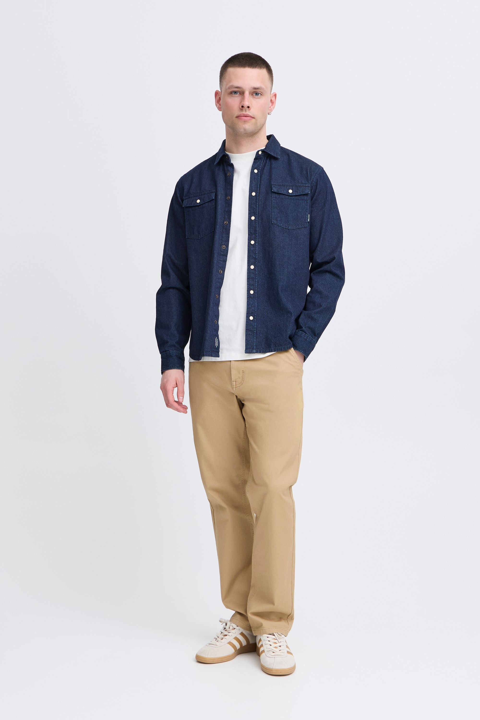 Chinohose BLEND "Chinohose BHMORGAN wovenpant", Herren, Gr. 34, Länge 32, braun (cornstalk), Obermaterial: 98% Baumwolle CO. 2% Elasthan EL., Hosen Chinohose 2