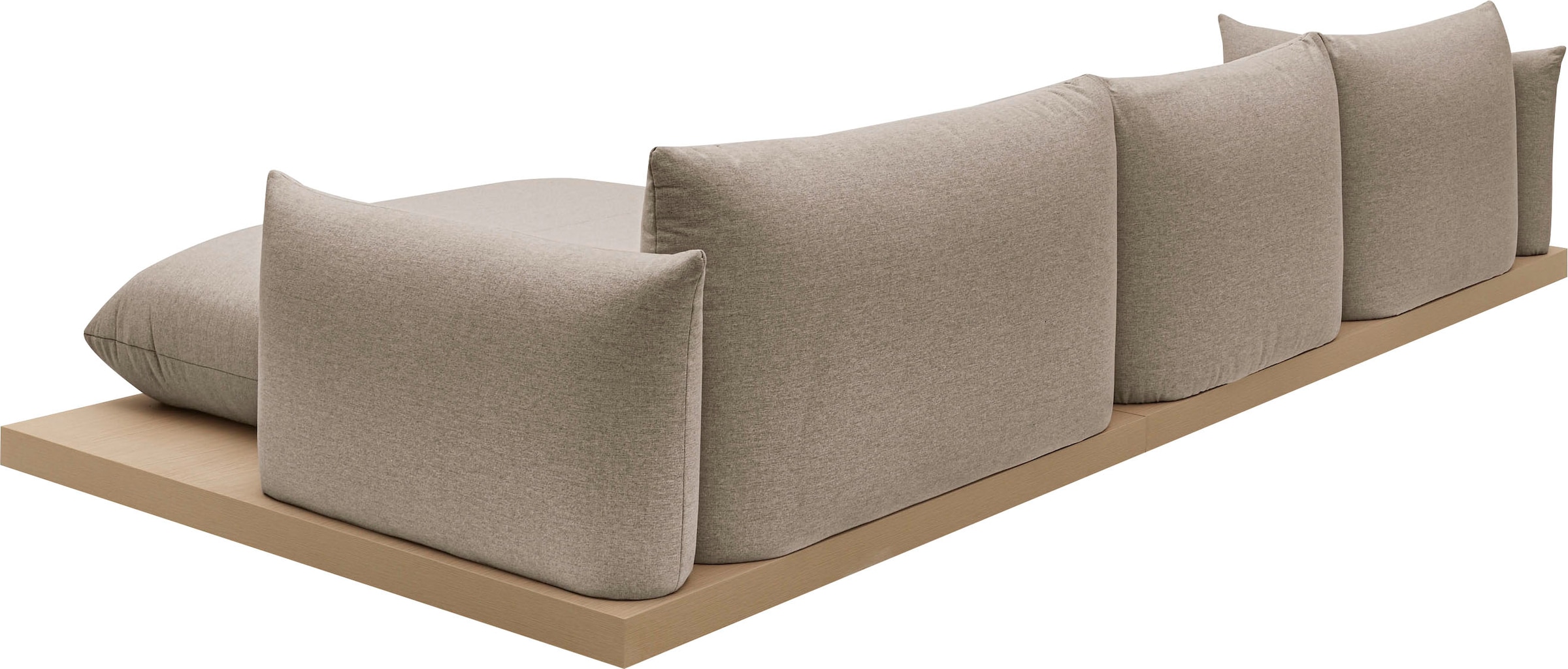 OTTO home Ecksofa »Kalix, Polsterecke mit kräftigem Holz-Plateau, moderne Couch in L-Form«, wahlweise Recamiere links o. rechts, Strukturstoff, hoher Sitzkomfort