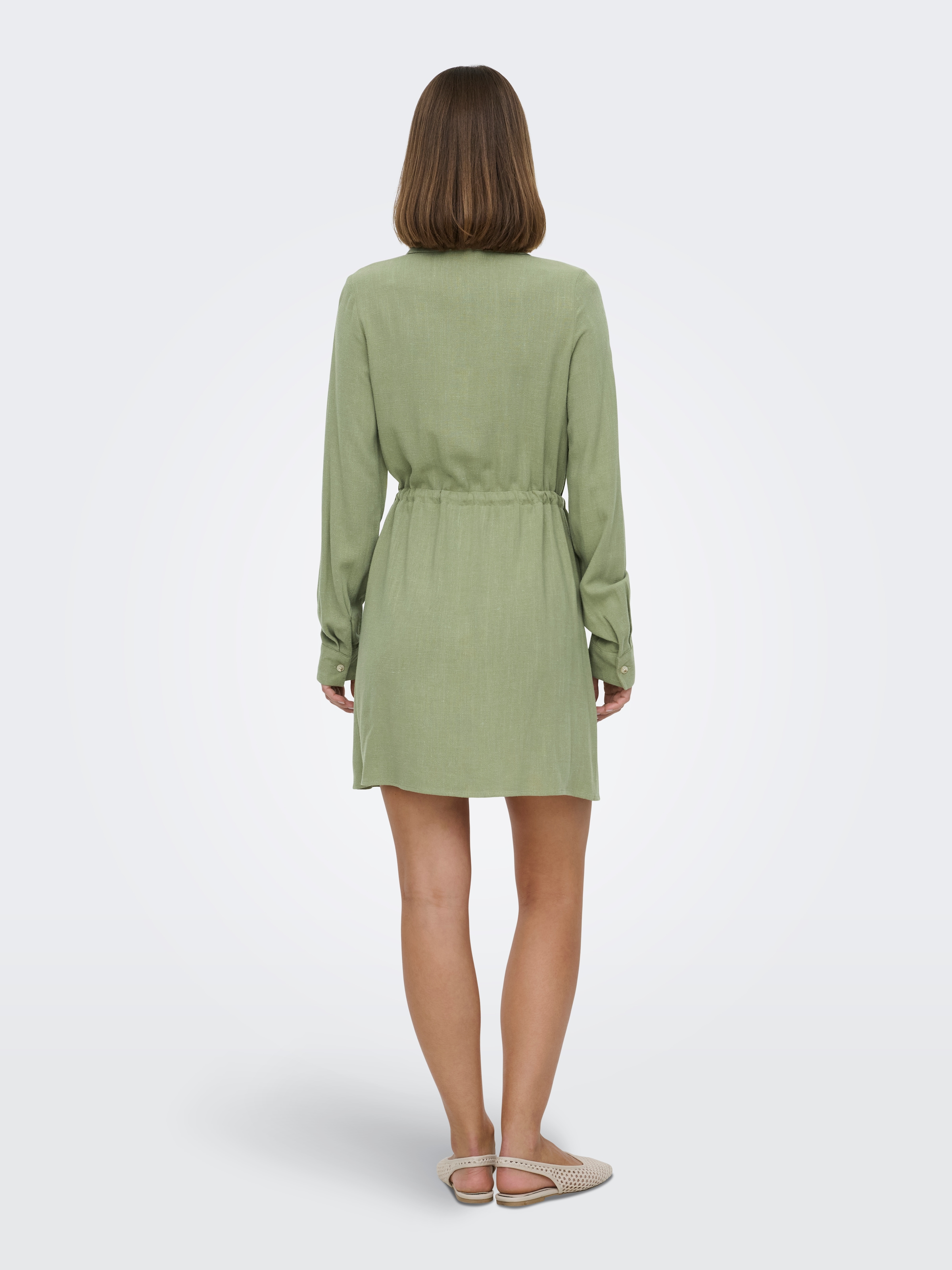 ONLY Blusenkleid »ONLSIESTA L/S LINEN BL SHIRT DRESS PNT« Viskosemischung, regular fit, mit Leinen