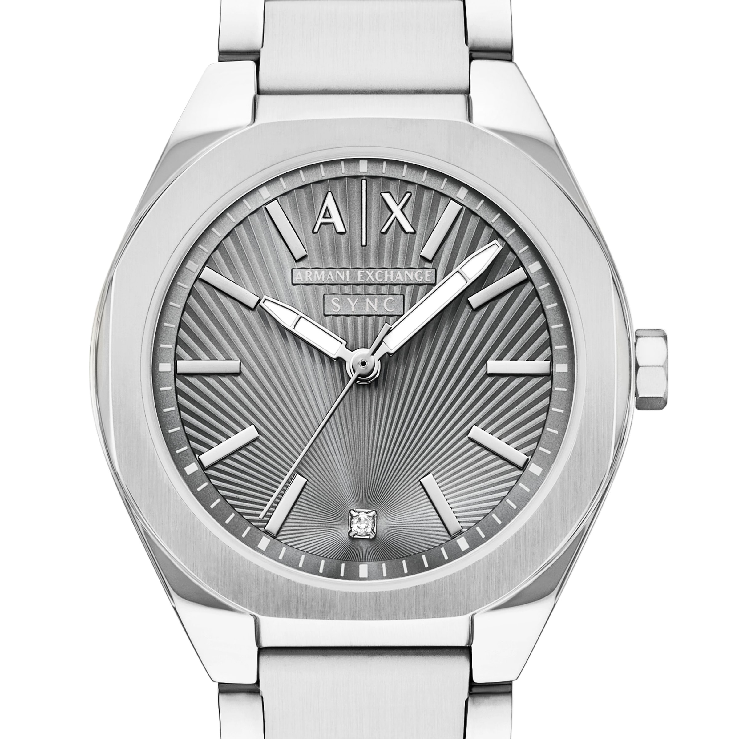 ARMANI EXCHANGE Quarzuhr Armbanduhr, Damenuhr, Edelstahlarmband, analog, Diamant