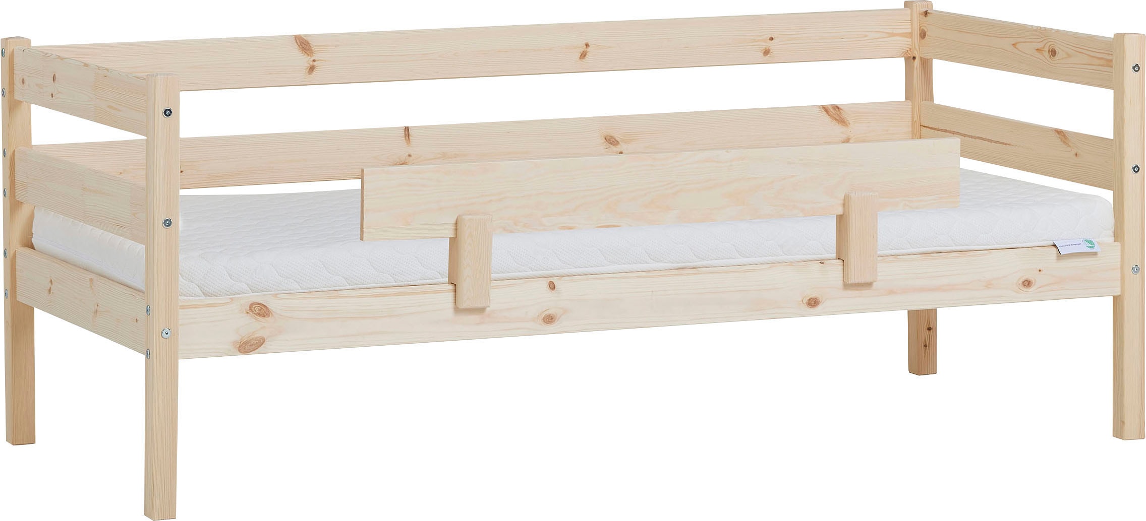 Hoppekids Einzelbett »ECO Comfort Kinderbett, Kiefer Massivholz, Jugendbett inkl. Rollrost«, 70x160 cm, wahlweise in verschieden Farben/ Matratze/ Absturzsicherung