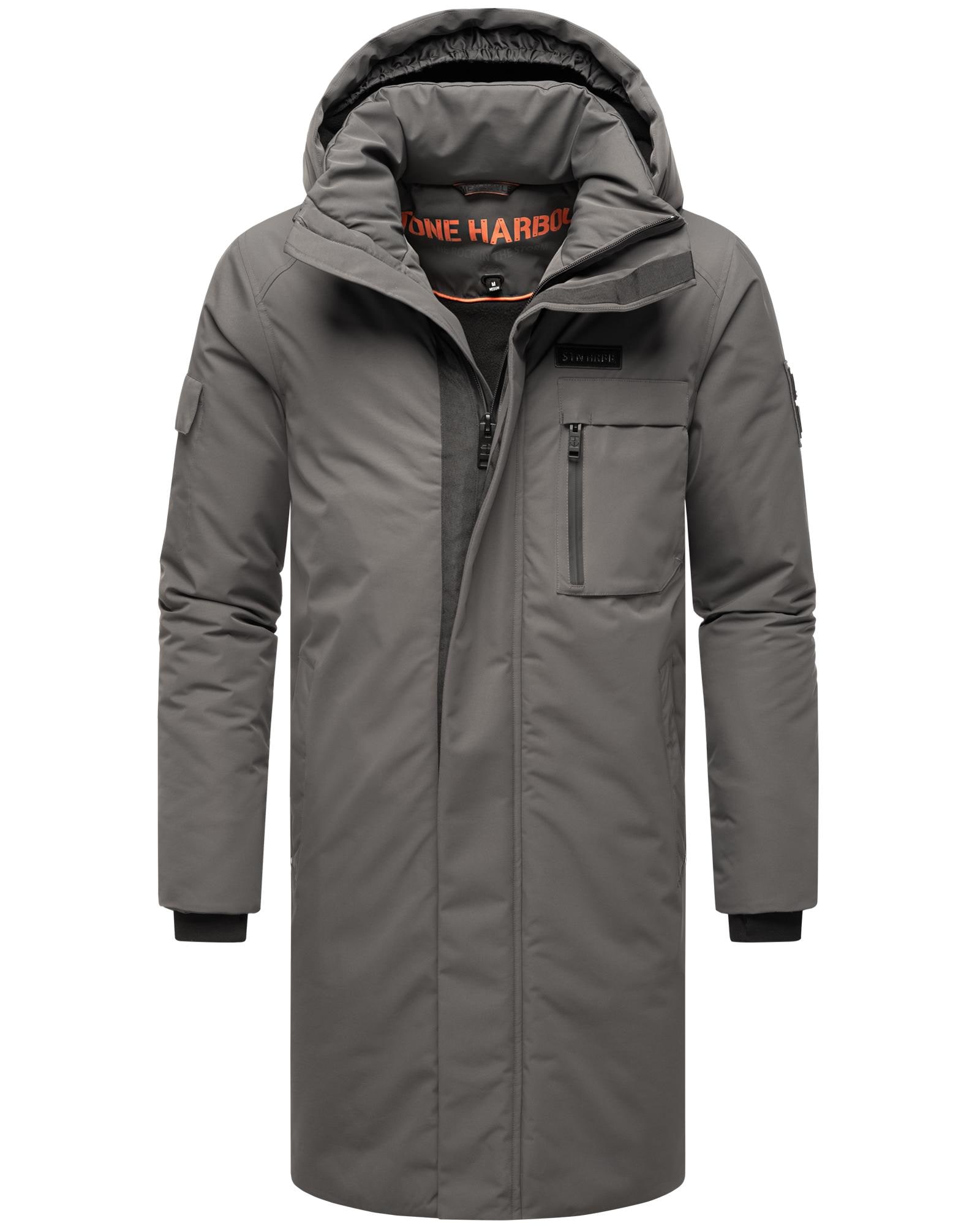 Stone Harbour Regenmantel "Xandroo XX", Lange, wasserdichte Herren Regenjacke mit Kapuze