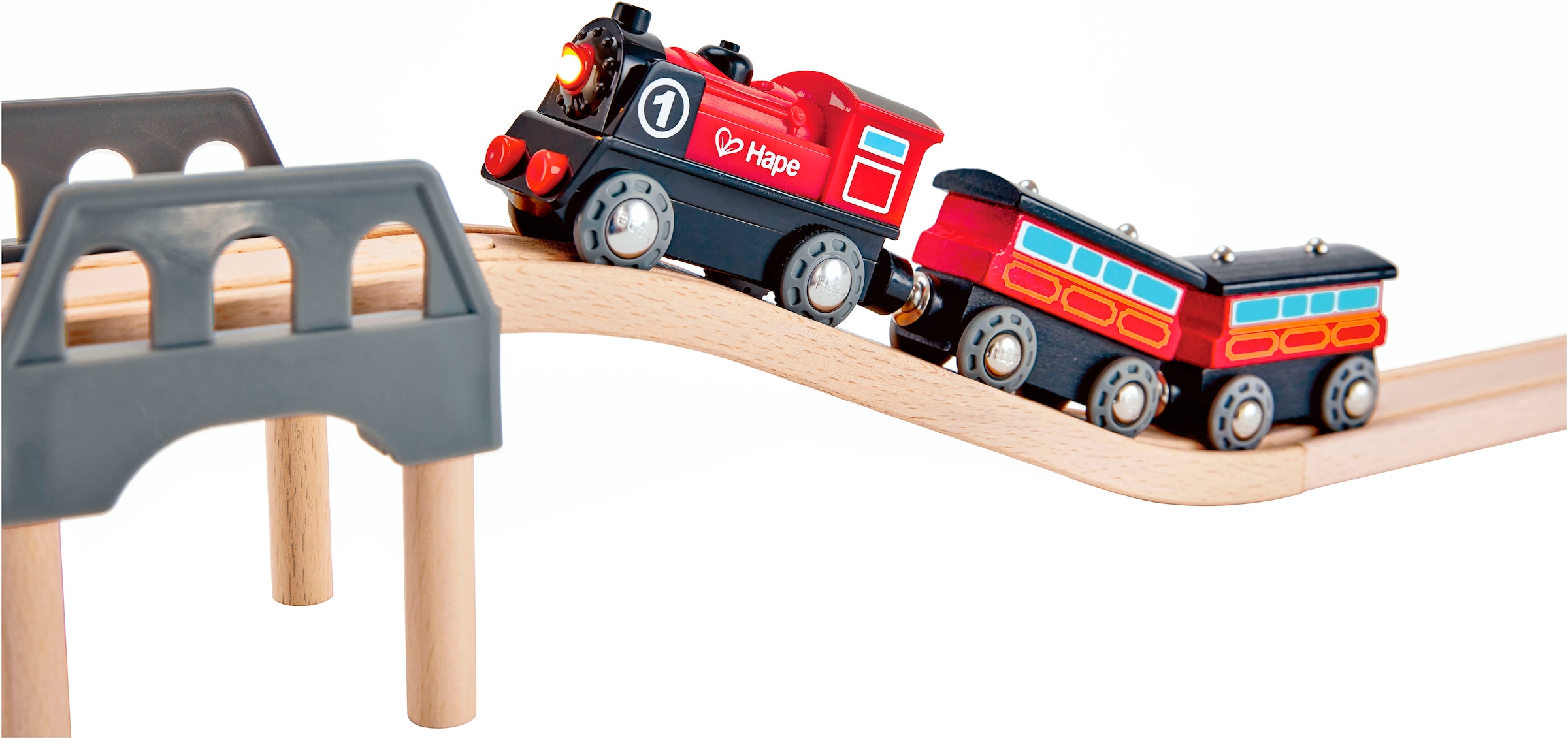 Hape Spielzeugeisenbahn-Lokomotive »Batteriebetriebene Lokomotive Nr. 1«, mit Licht- und Soundeffekt