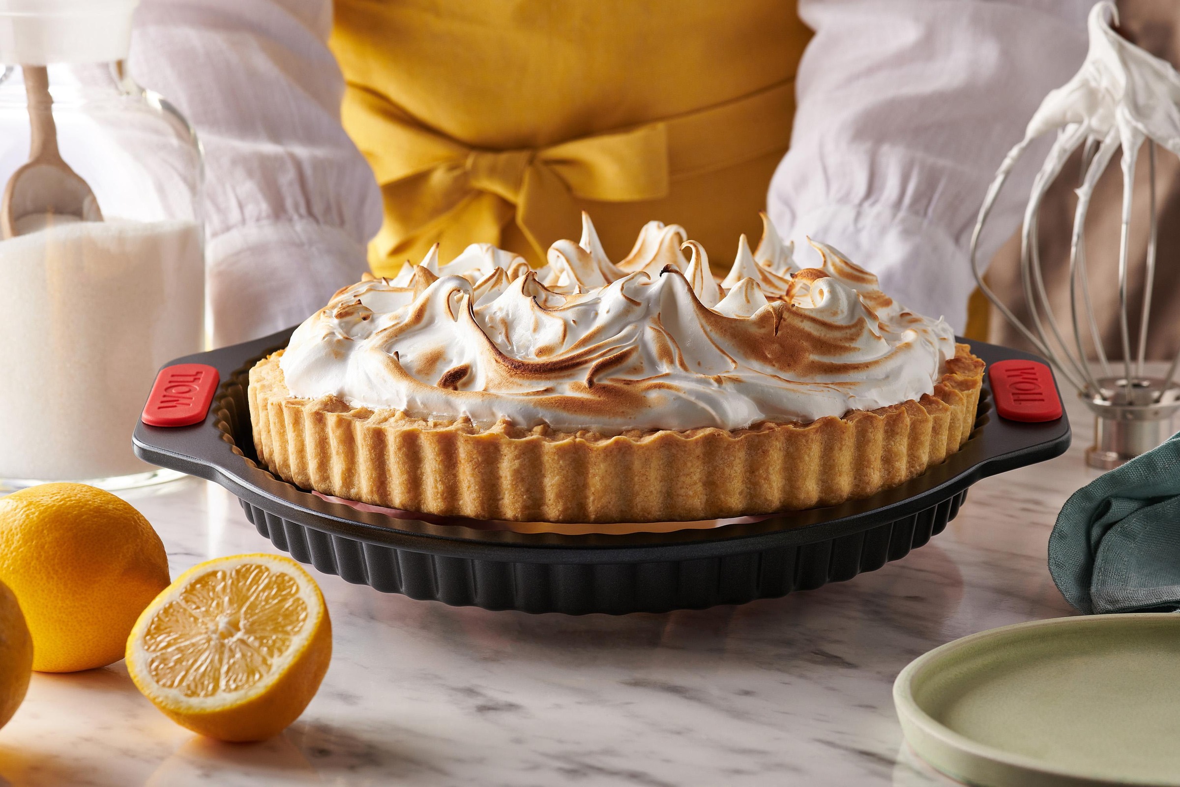 WOLL Tarteform »Woll Let's bake! Quiche- und Tarteform, Kuchenform, Backform, rund«, (1 St.), mit Antihaftversiegelung und integrierten Silikongriffen, PFAS-Frei