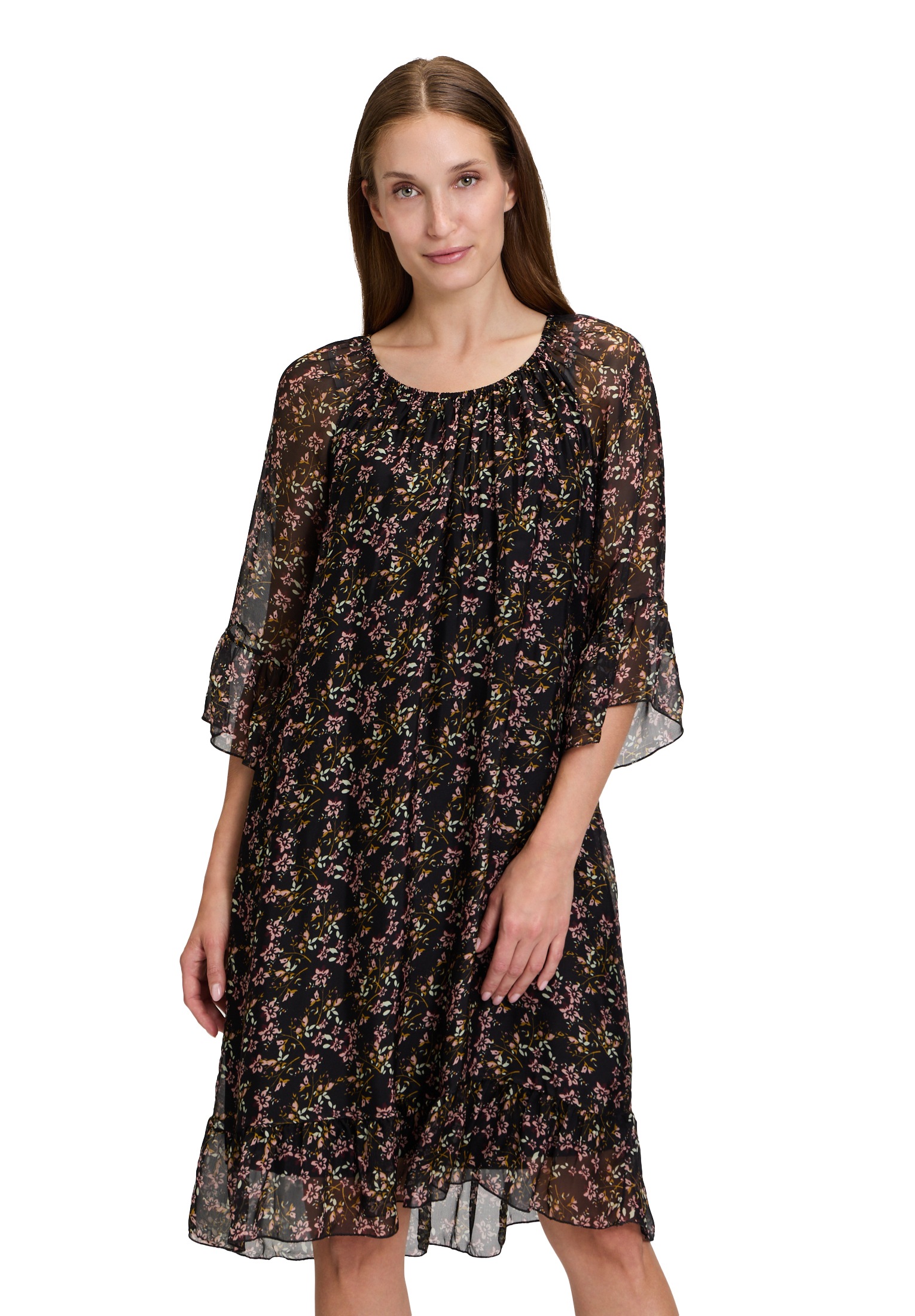 Cartoon Chiffonkleid "Cartoon Damen Sommerkleid Chiffonkleid mit 3/4 Arm", günstig online kaufen