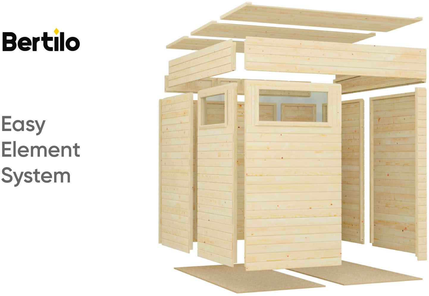 BERTILO Gartenhaus »Cubus 2 anthrazit«