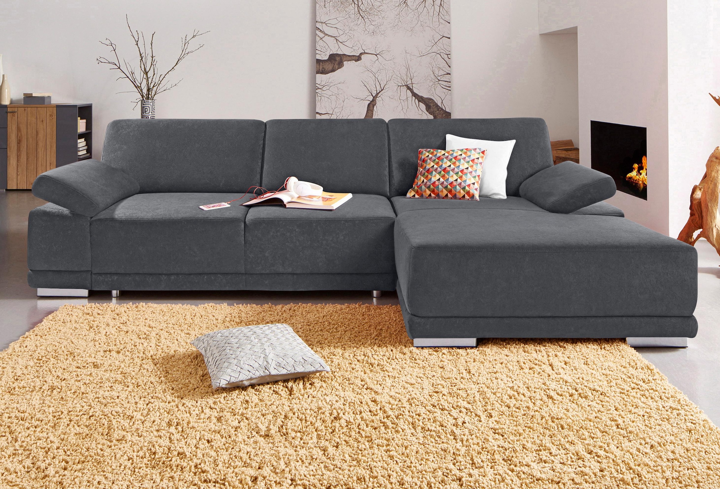 sit&more Ecksofa "Coria L-Form" mit XL-Recamiere, wahlweise mit Schlaffunktion