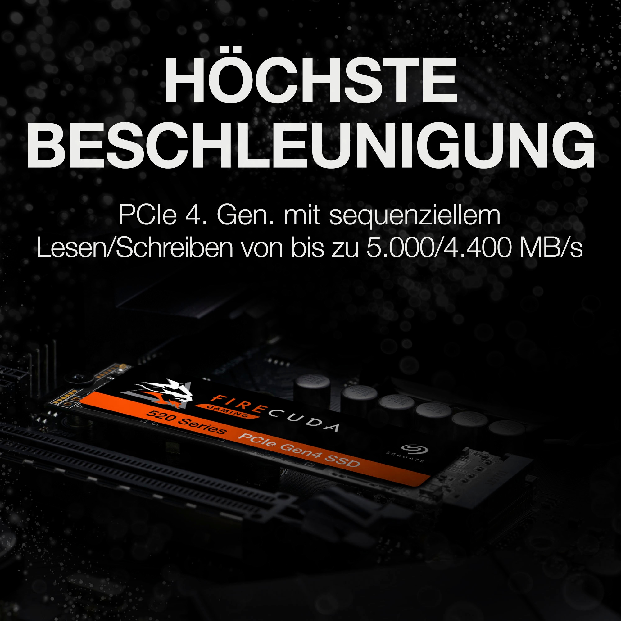 Seagate Gaming-SSD »FireCuda 520«, Anschluss M.2 PCIe 3.0, Inklusive 3 Jahre Rescue Data Recovery Services