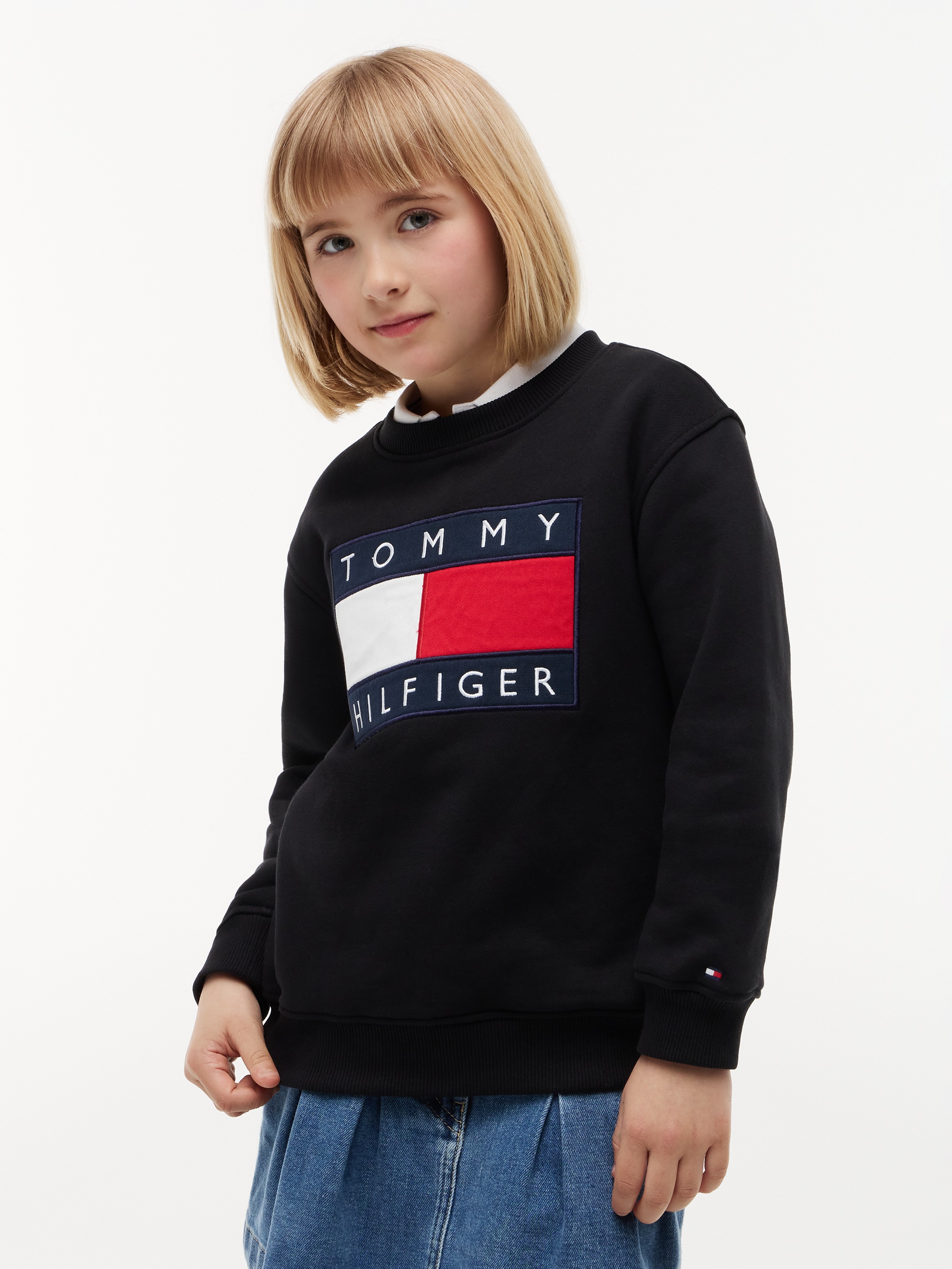 Tommy Hilfiger Sweatshirt , Regular Fit, Kinder bis 16 Jahre, Logo-Applikation
