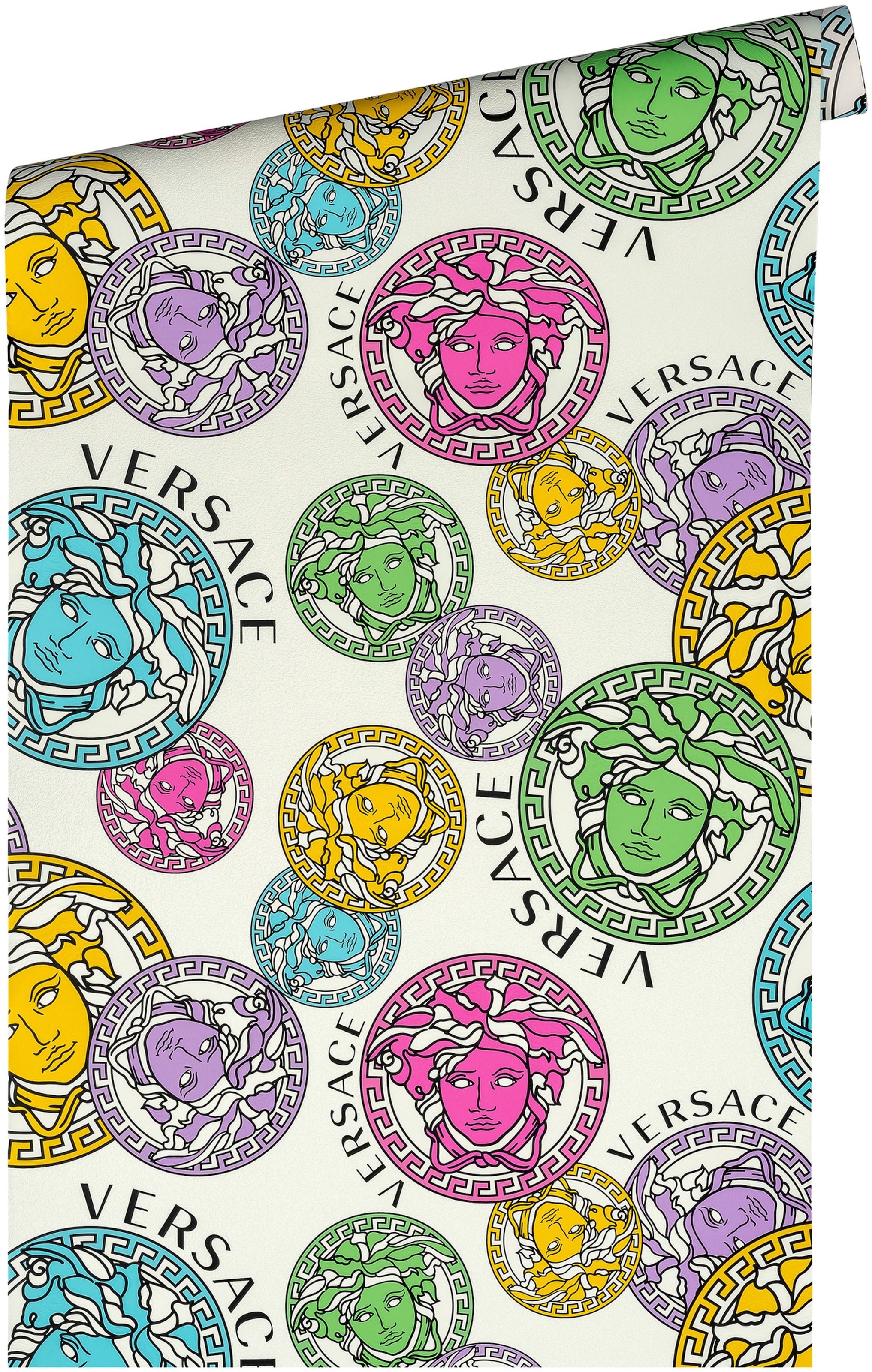 Versace Vliestapete »Wallpaper Versace 5 Medusakopf« abstrakt | gemustert | leicht glänzend leicht strukturiert Designertapete Tapeten Wohnzimmer Schlafzimmer Küche Flur Design Optik