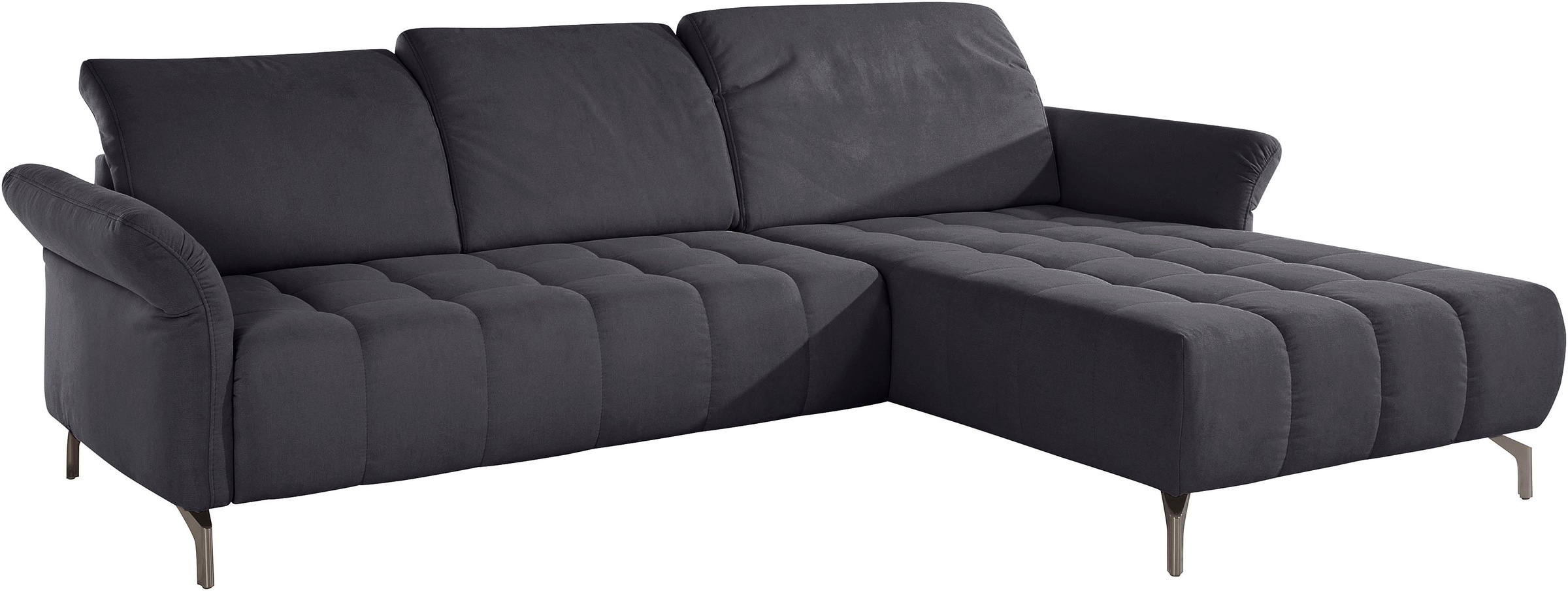 Home affaire Fresh L-Form Corner Sofa dark grey with spring core 9