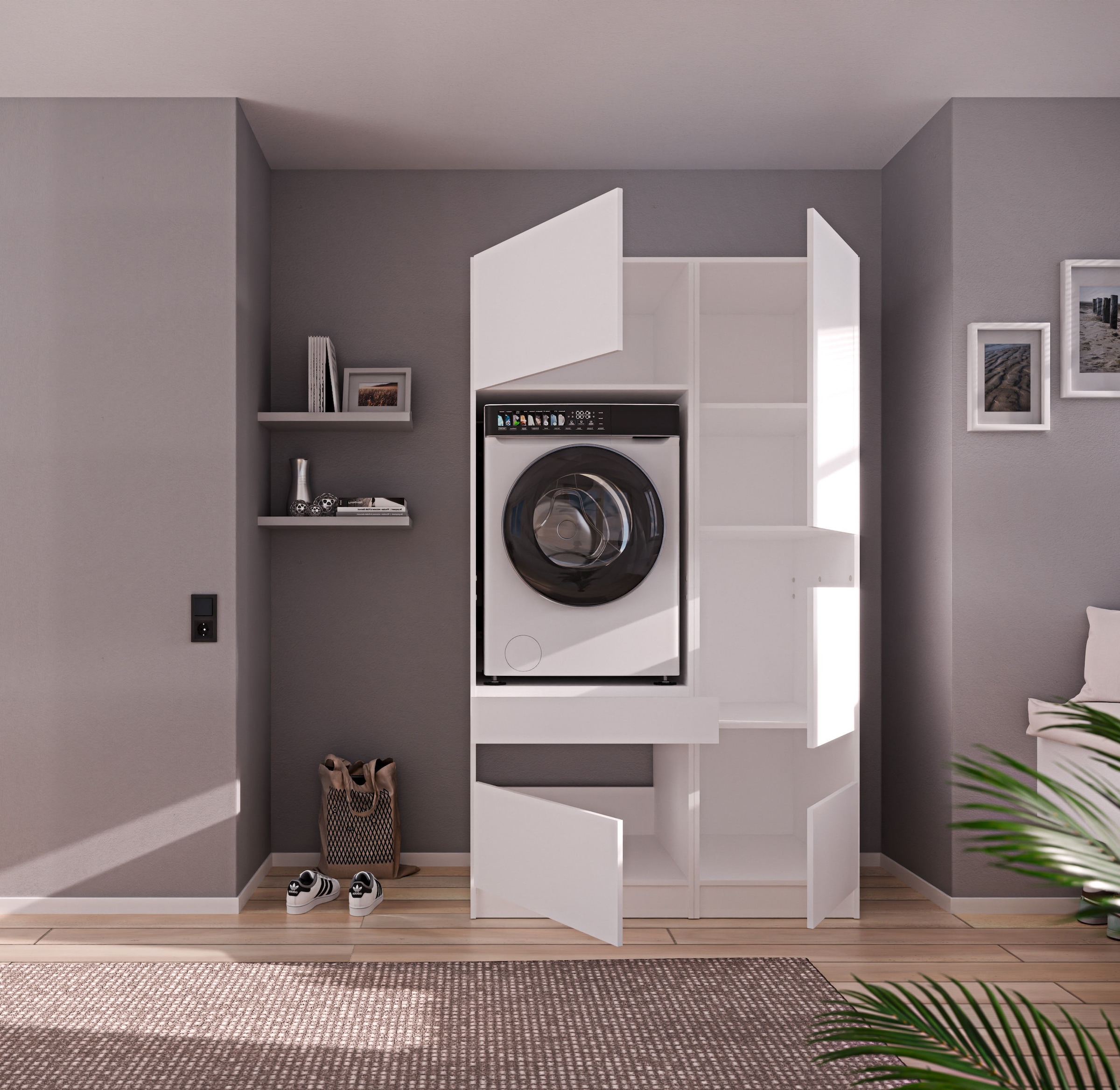 BASIC by Balculina Mehrzweckschrank-Set »Washhome B/T/H 118x68x200 cm« 2 Stk. tlg.