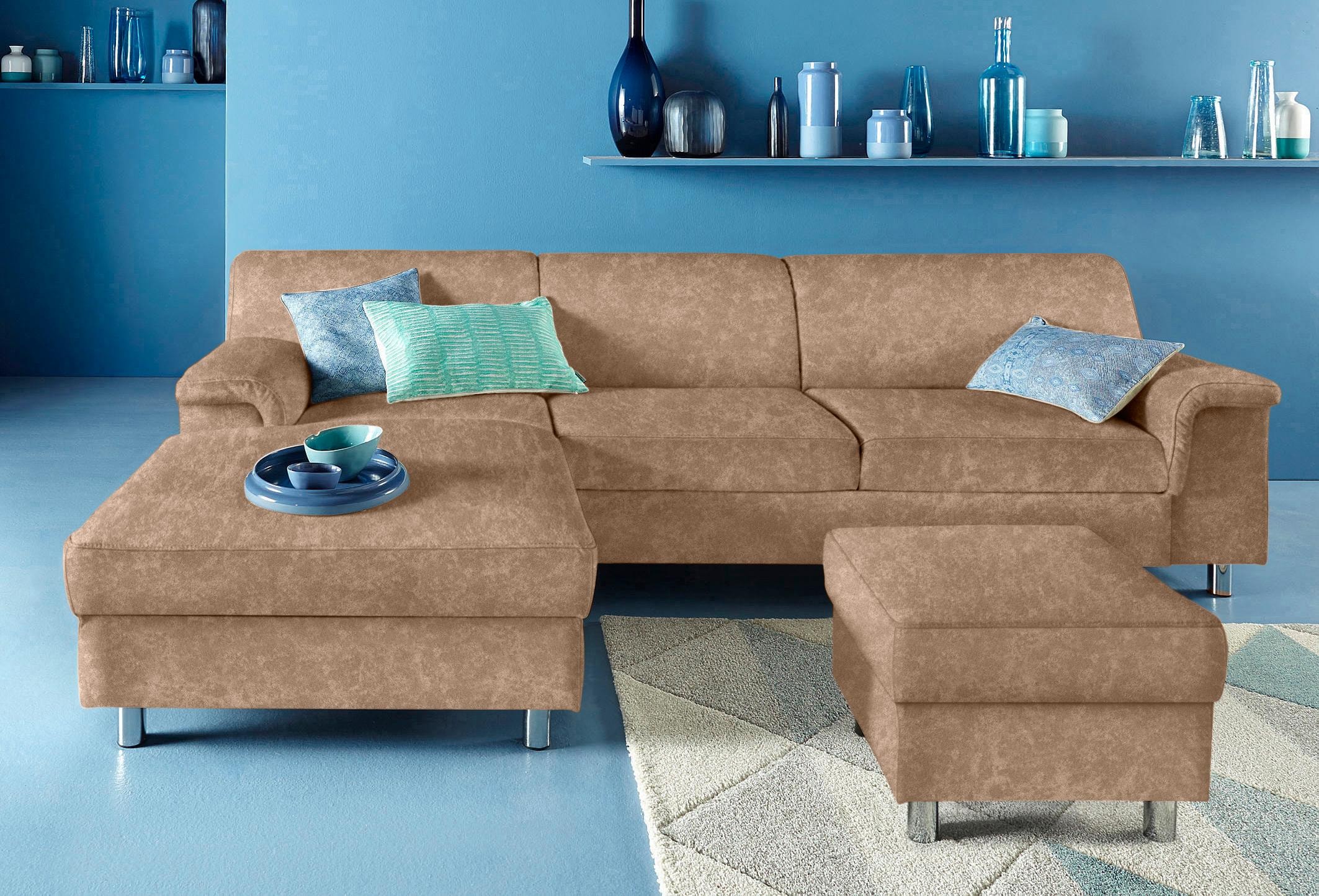DOMO collection Ecksofa "Jamie, modern und elegant, Fußhöhe 9cm, L-Form," w günstig online kaufen