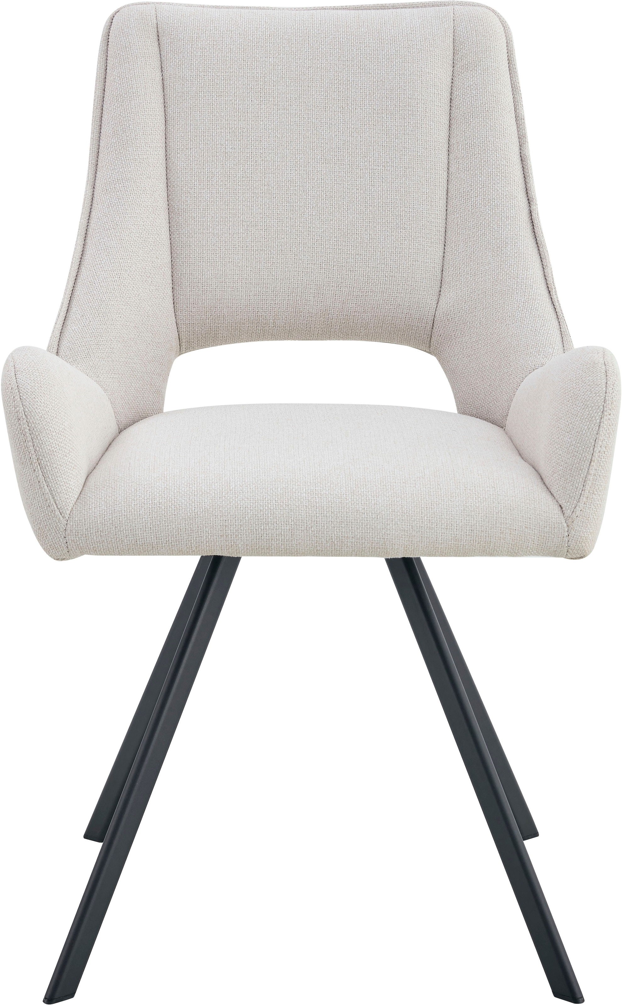 Home affaire Esszimmerstuhl »AIRDRIE, 2er Set, mit Metallgestell in matt schwarz« (Set) 2 Stk.in verschiedenen Farben, Belsatbarkeit pro Stuhl 120 kg, mit Griffloch