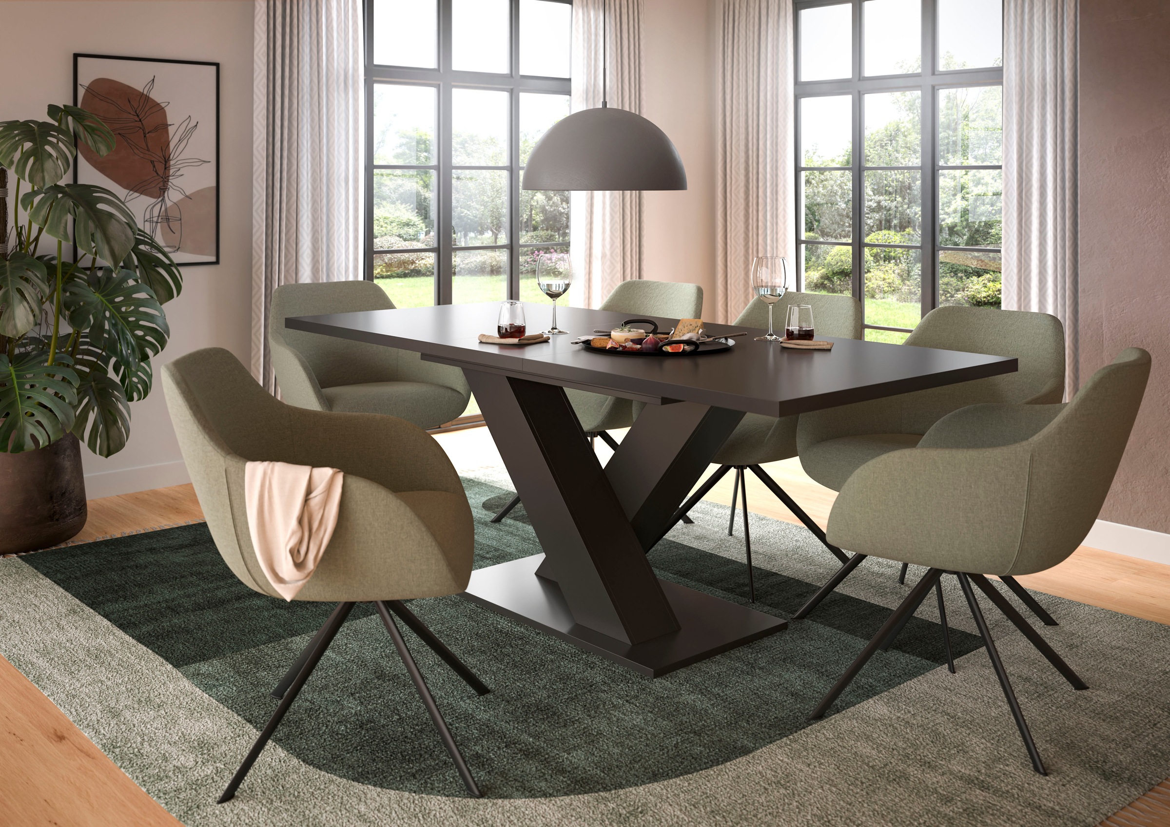 Home affaire Esstisch "Motus, ausziehbar 150 -190 cm, inklusive 40 cm Einle günstig online kaufen