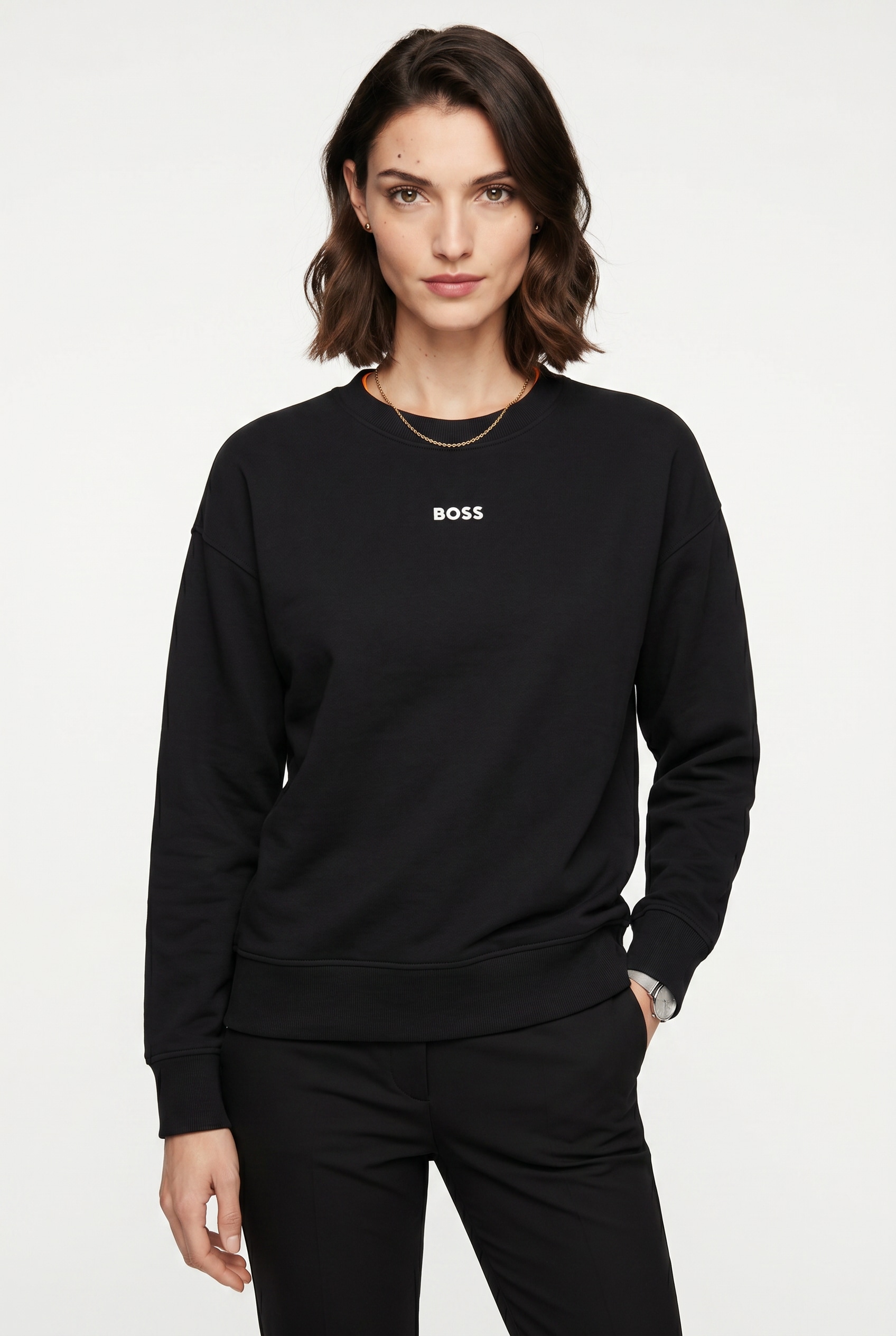 BOSS ORANGE Sweatshirt "Eteia Premium Damenmode", oversized, Rundhals, mit BOSS Logo
