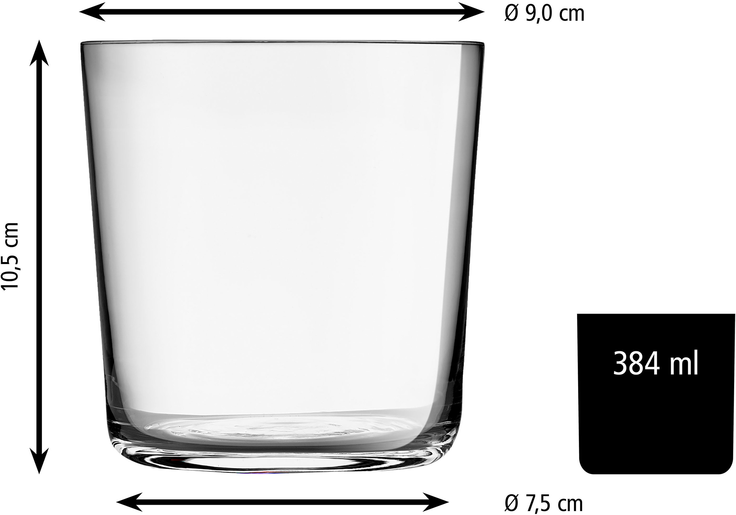 LIBBEY Gläser-Set »Libbey D.O.F Glas, 12er Set -CIDRA-«, (Set, 12 tlg.), 384 ml, hochwertig verarbeitet, im modernen Design