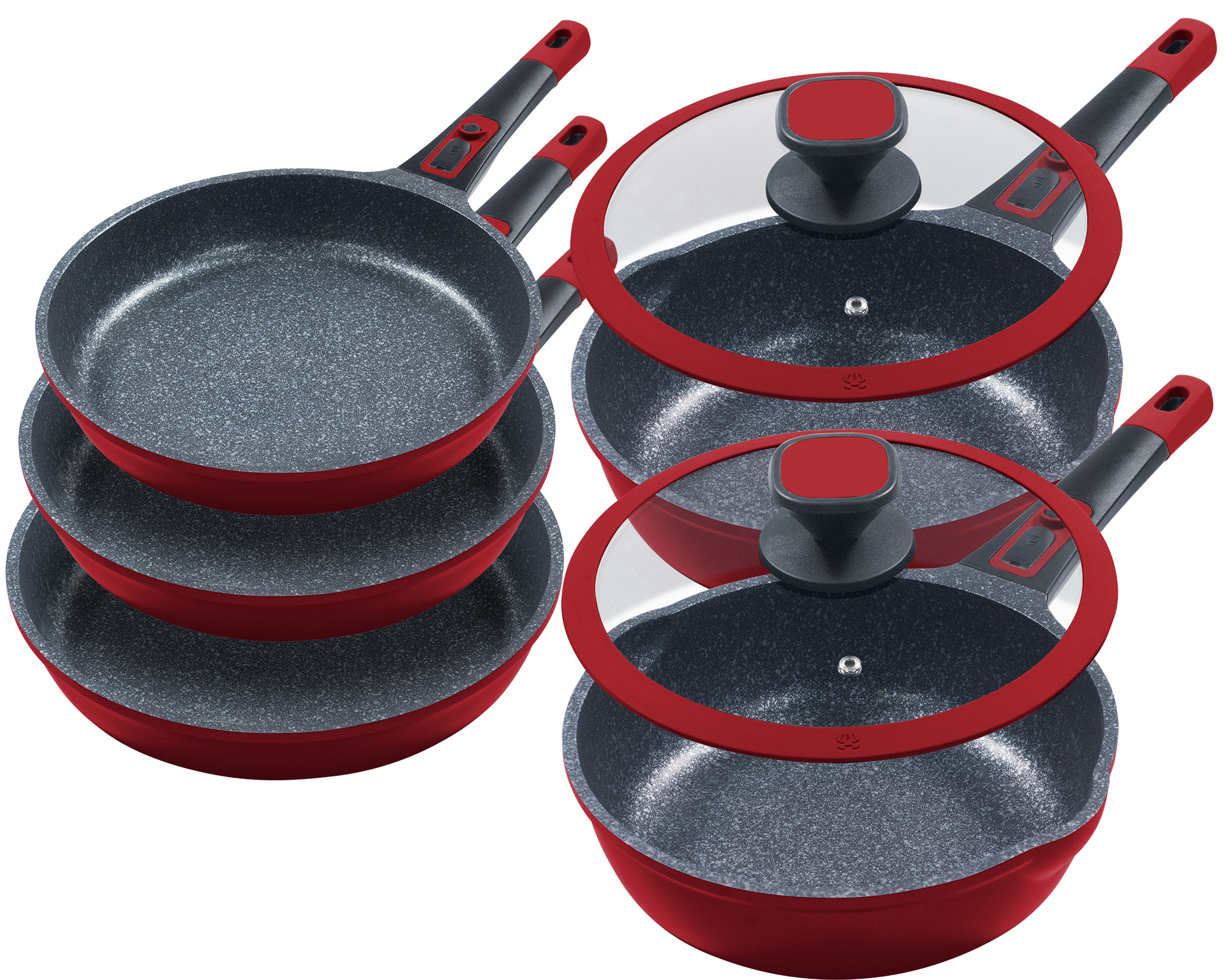 KING Pfannen-Set ""Moonscape 5er", inkl. 2 Glasdeckel" Aluminiumguss Set, 5 günstig online kaufen