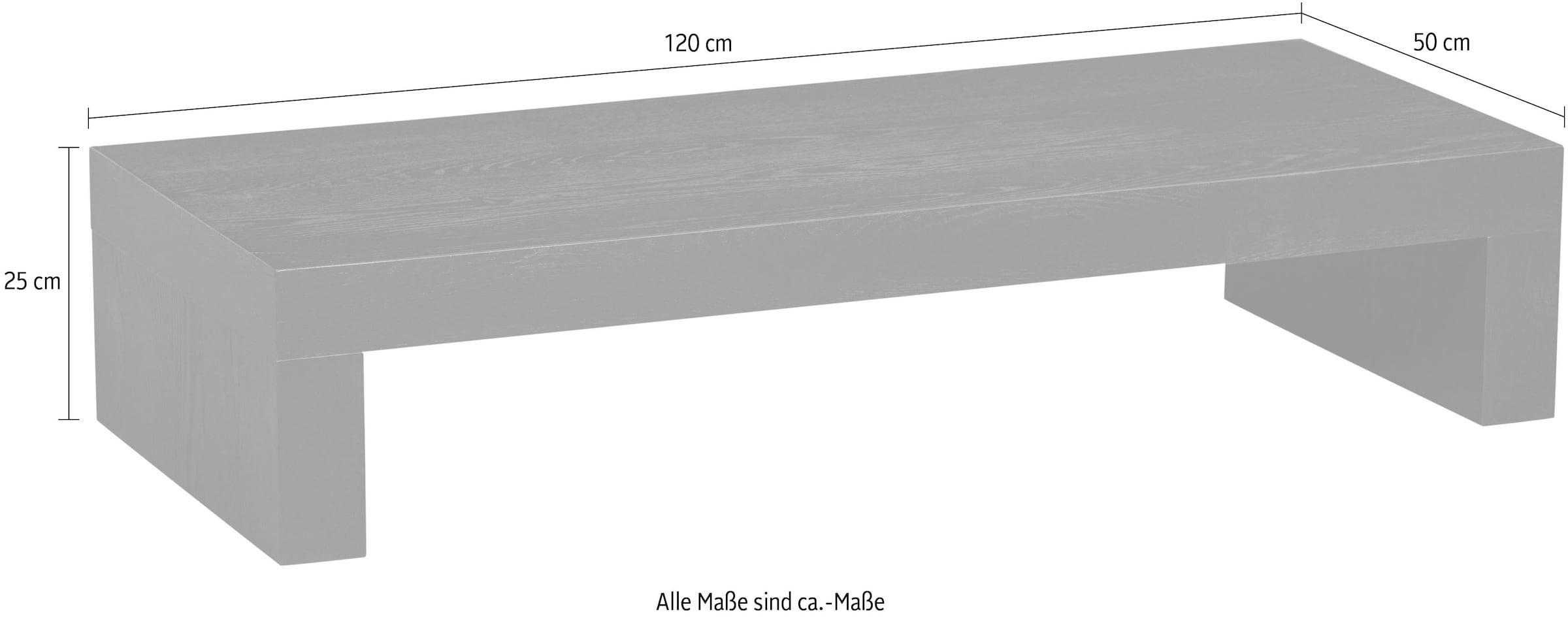 WOOOD Couchtisch »Marte«, rechteckige Form, maximale Belastbarkeit 15 kg, Breite 120 cm