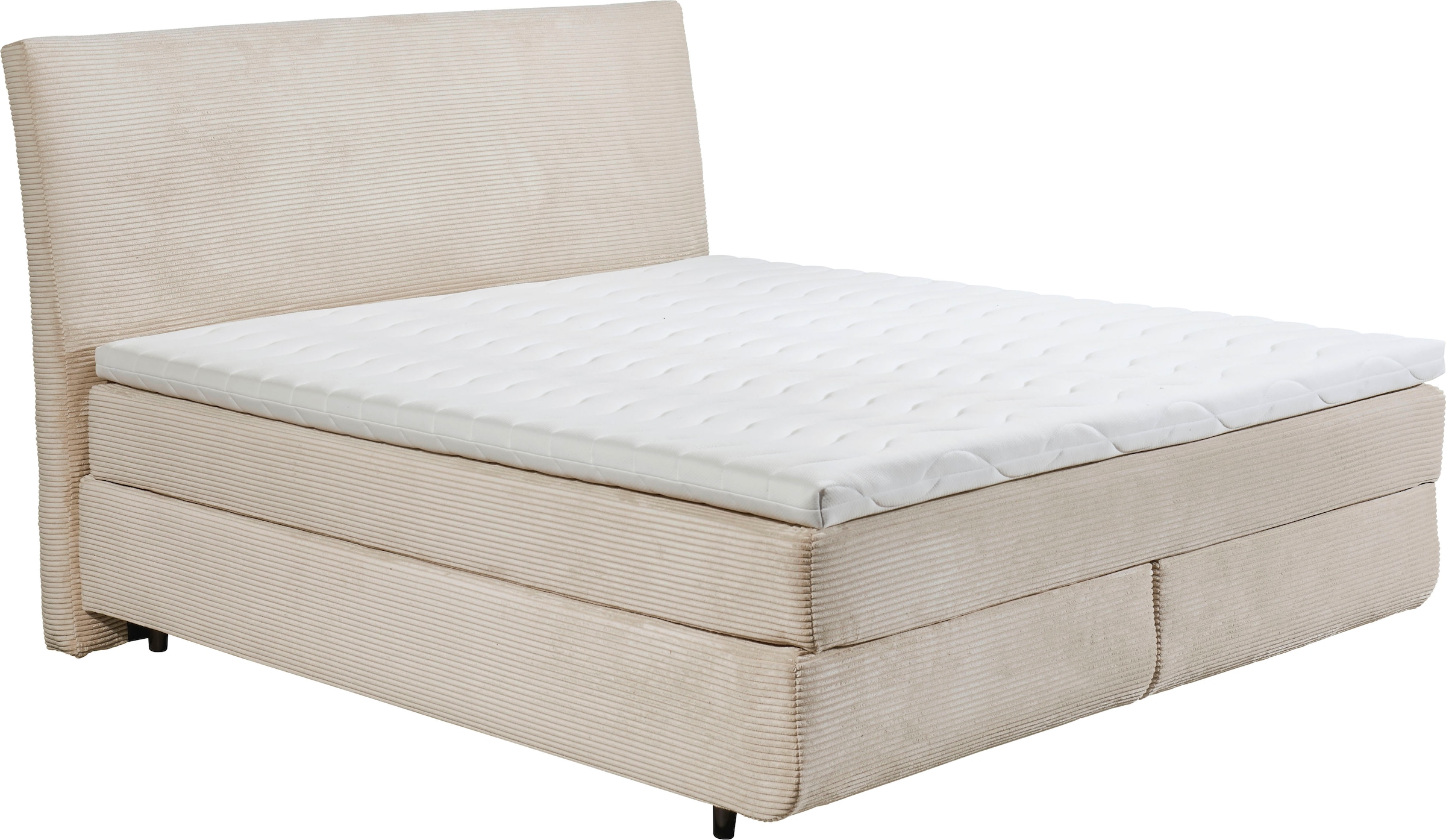 ED EXCITING DESIGN Boxspringbett »Marbella«, Duo-Matratze- harte Kokosmatte, weiche Filzabdeckung, Matratzenhülle