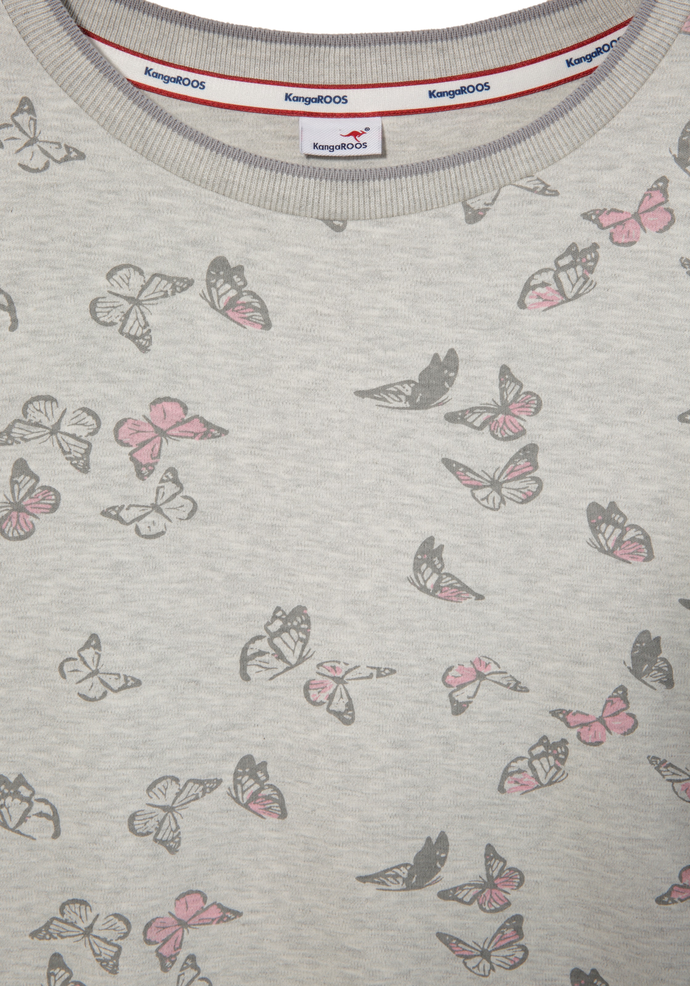KangaROOS Sweatshirt, mit trendigem Schmetterlings-Allover-Druck