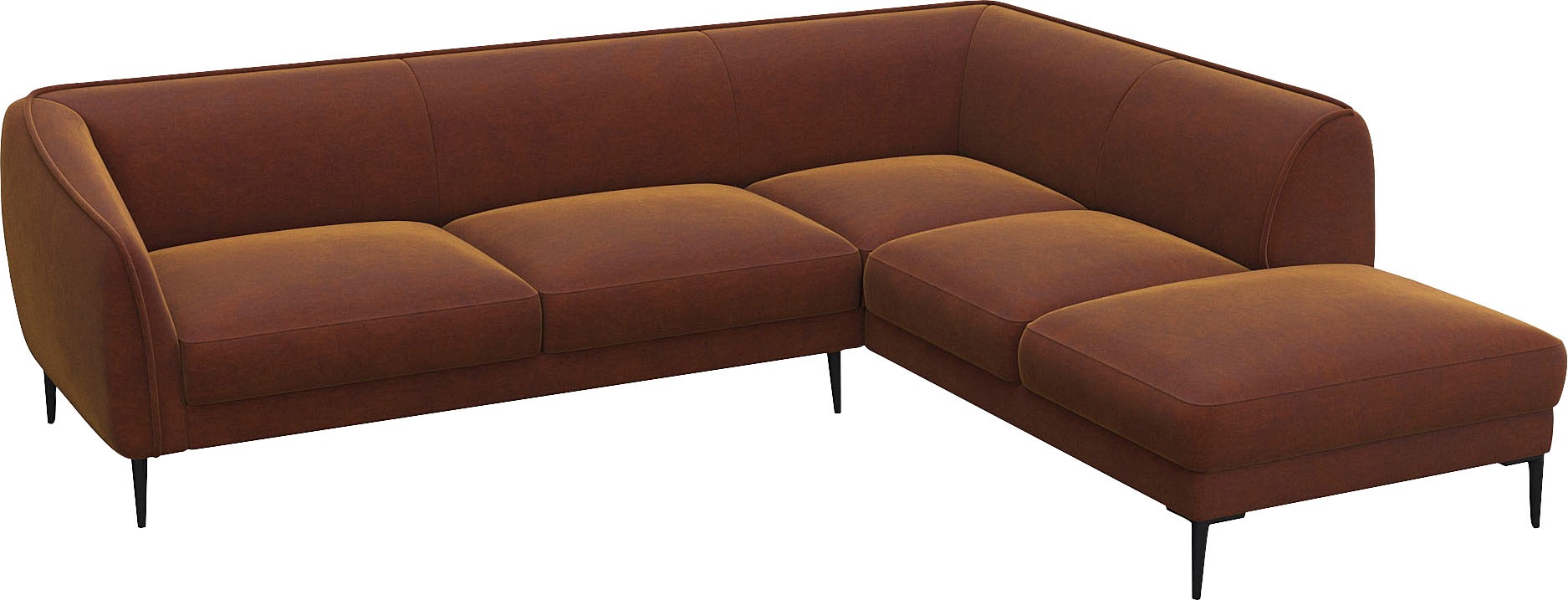 FLEXLUX Ecksofa »Belle Designsofa, L-Form, B/T 268/209 cm«, Skandinavisches Design, In hochwertiger Verarbeitung