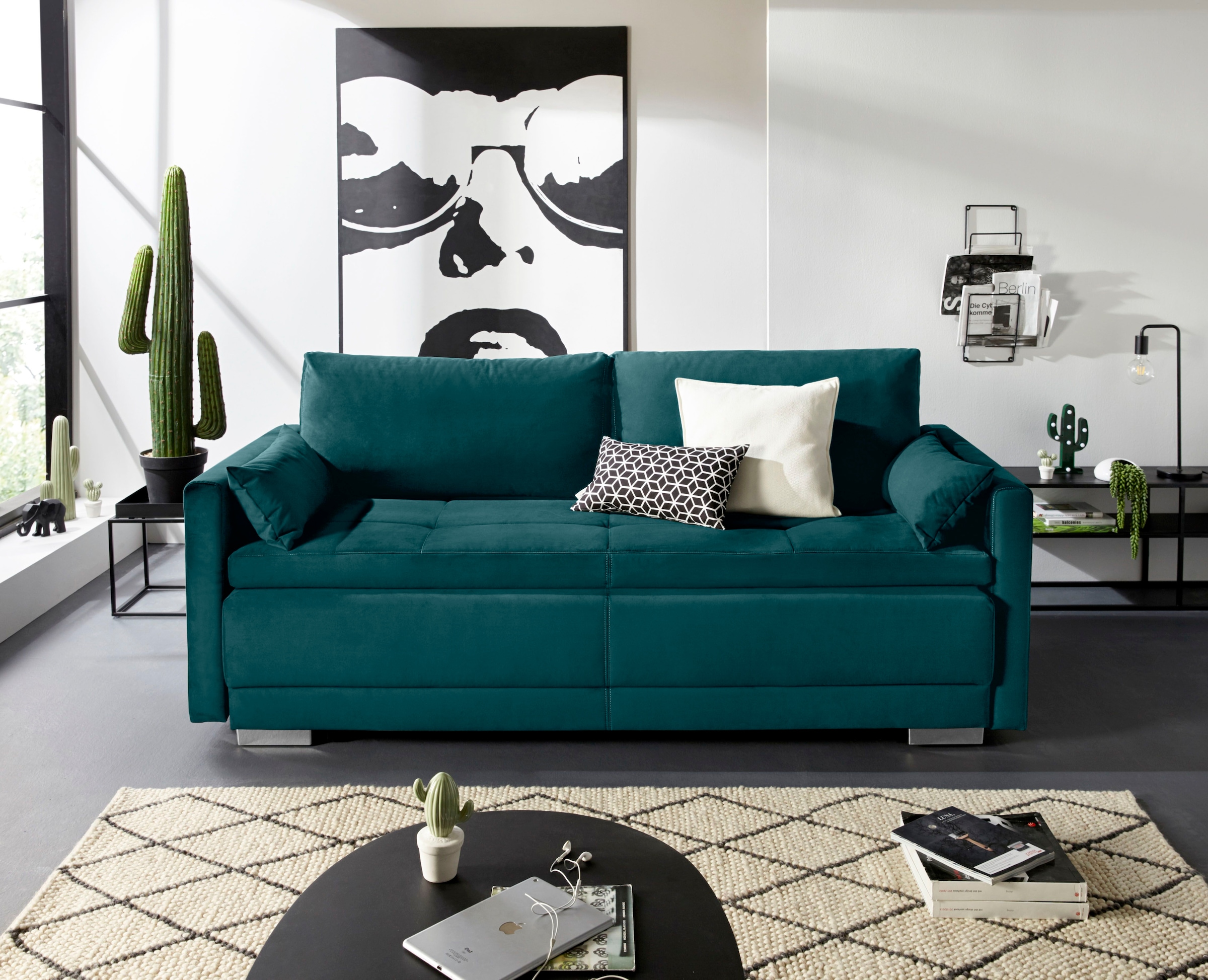 OTTO home Schlafsofa "Berlin" mit Boxspringaufbau, Bettfunktion & Bettkaste günstig online kaufen