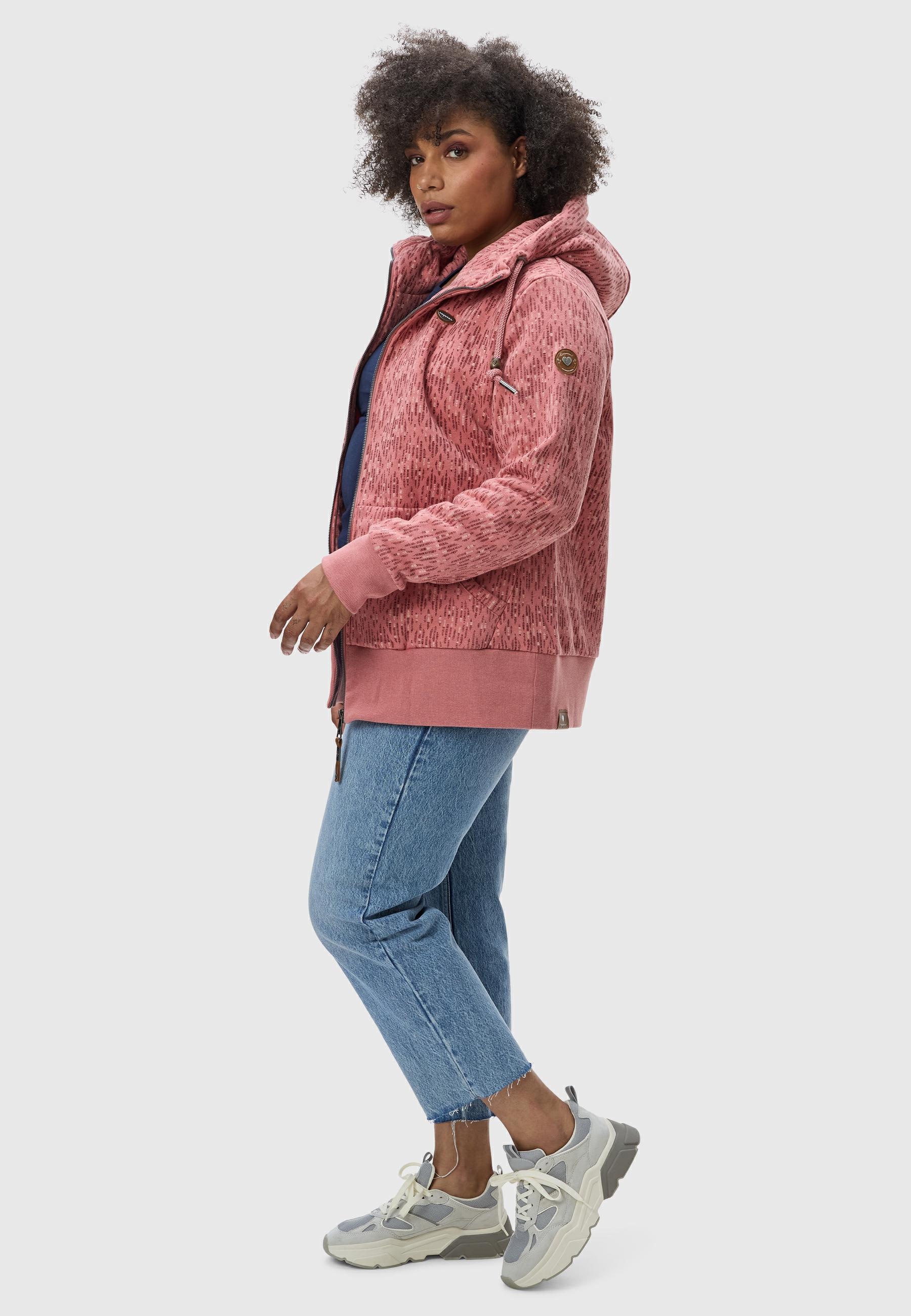 Ragwear Sweatjacke »Neska Print Zip Plus«, Cooler Damen Zip-Hoodie mit Kapuze und Print