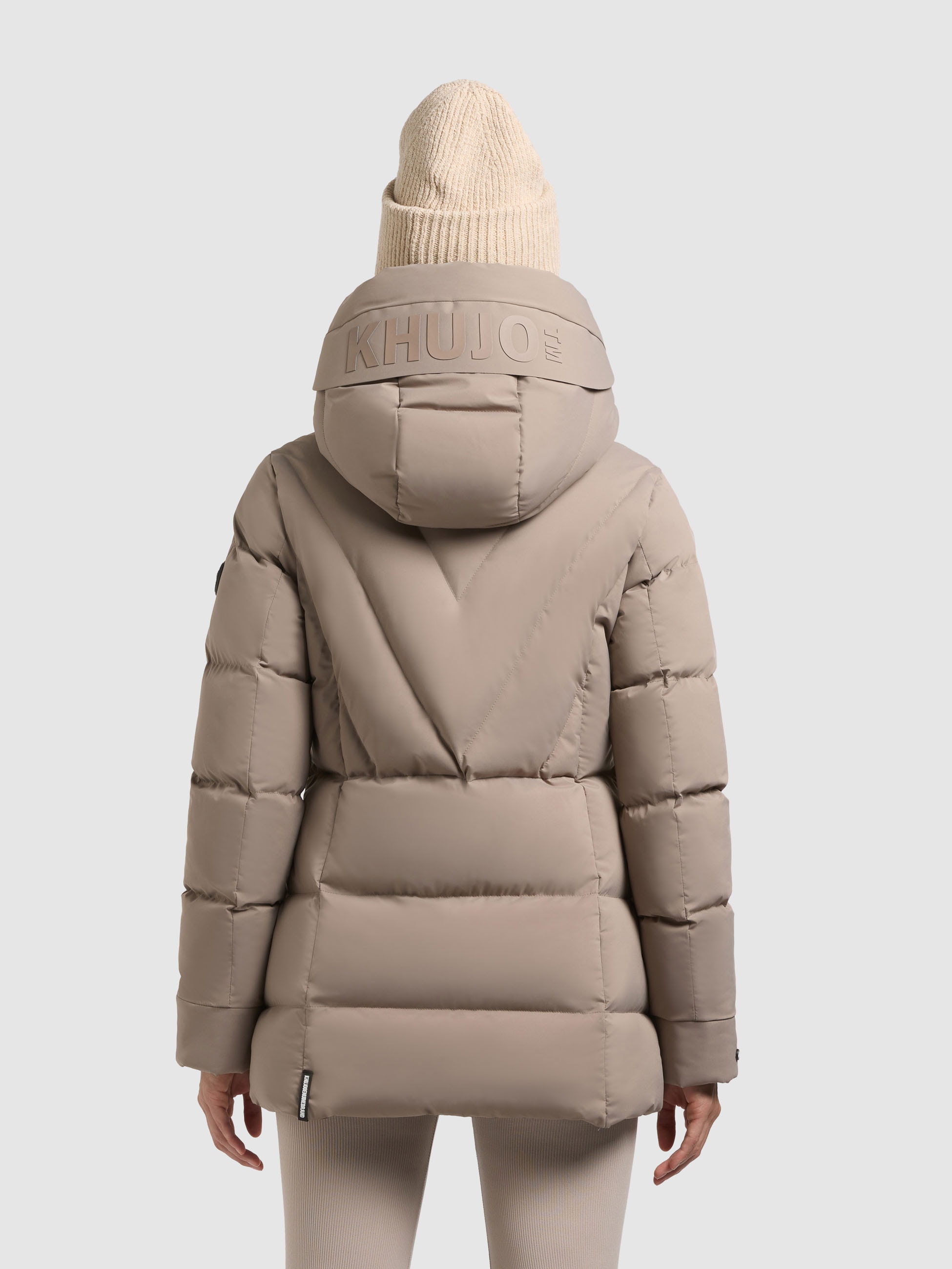 khujo Steppjacke »RABB« mit Kapuze Applikationen aus Lederimitat