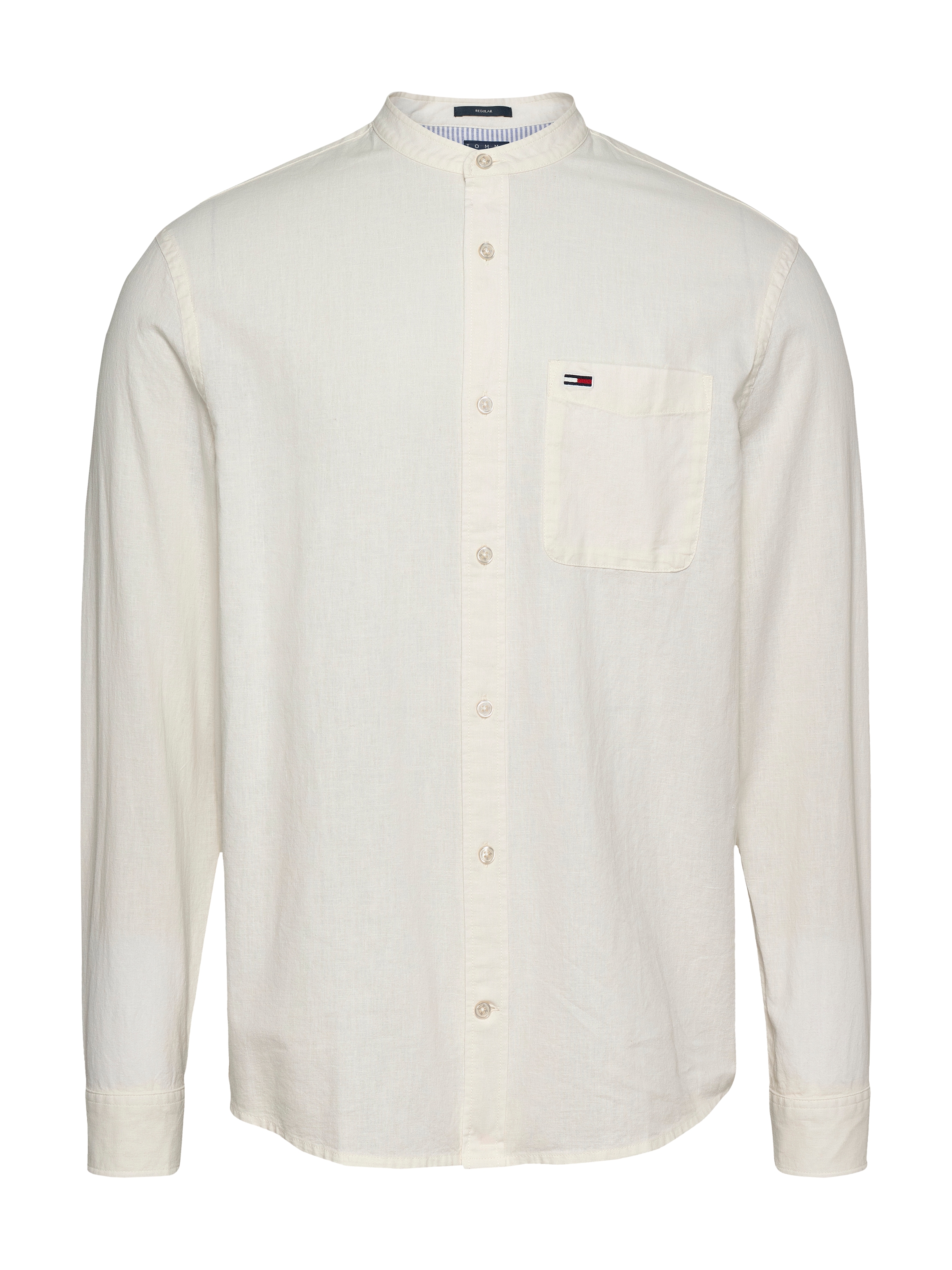 Tommy Jeans Langarmhemd »TJM LINEN MIX BAND COLLAR SHIRT«